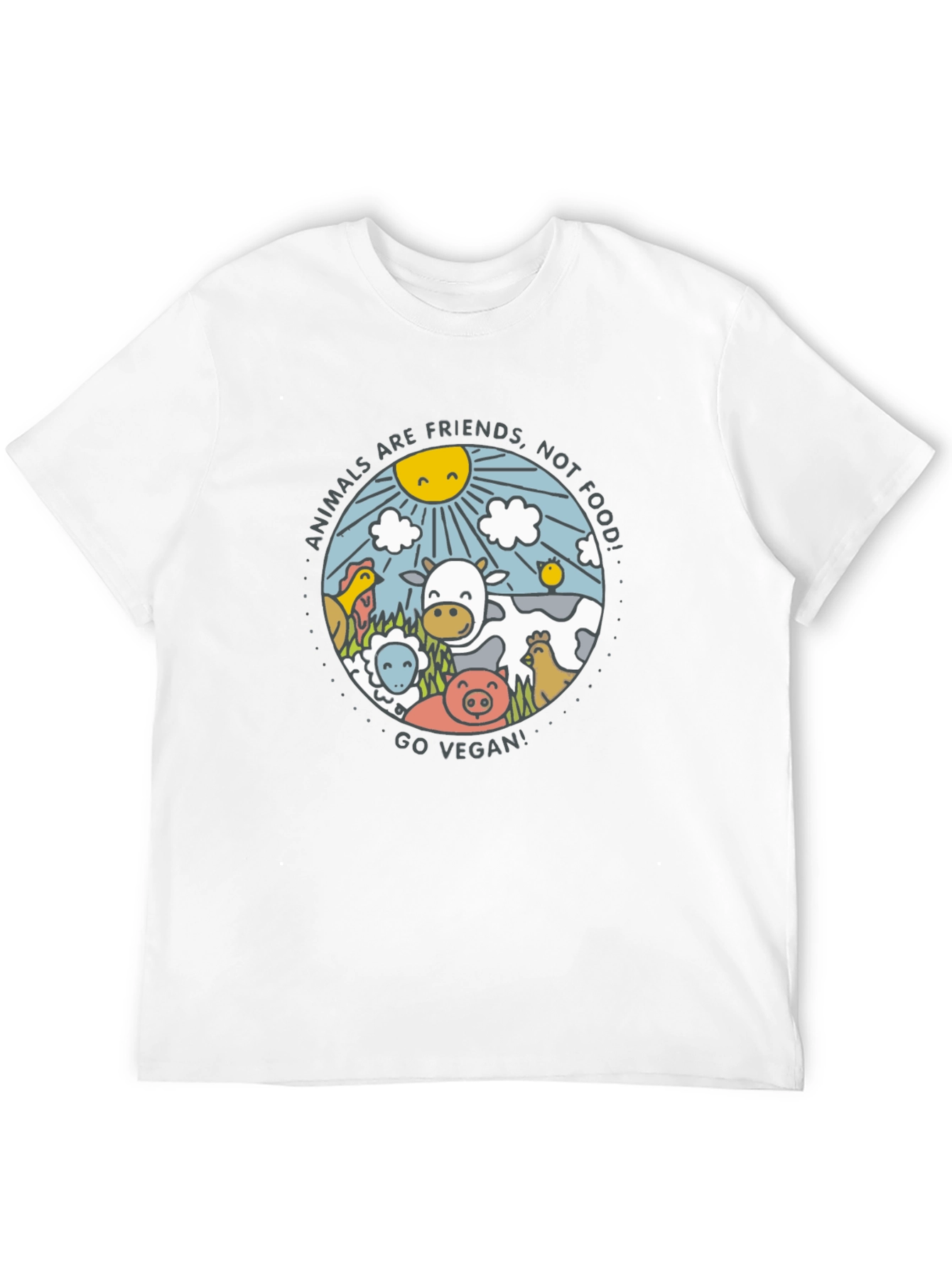 Animals Are Friends Vegan Graphic Tee