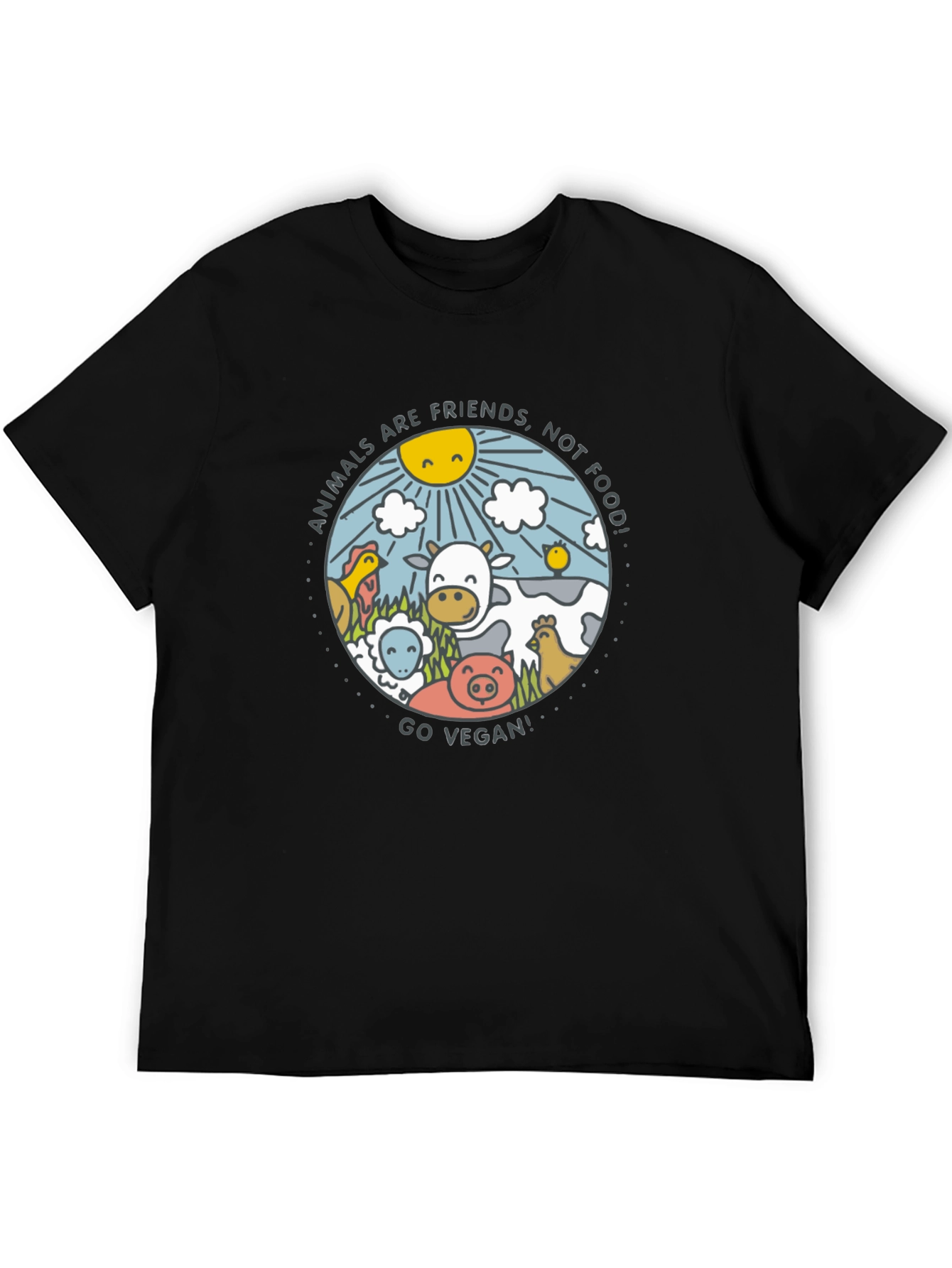 Animals Are Friends Vegan Graphic Tee