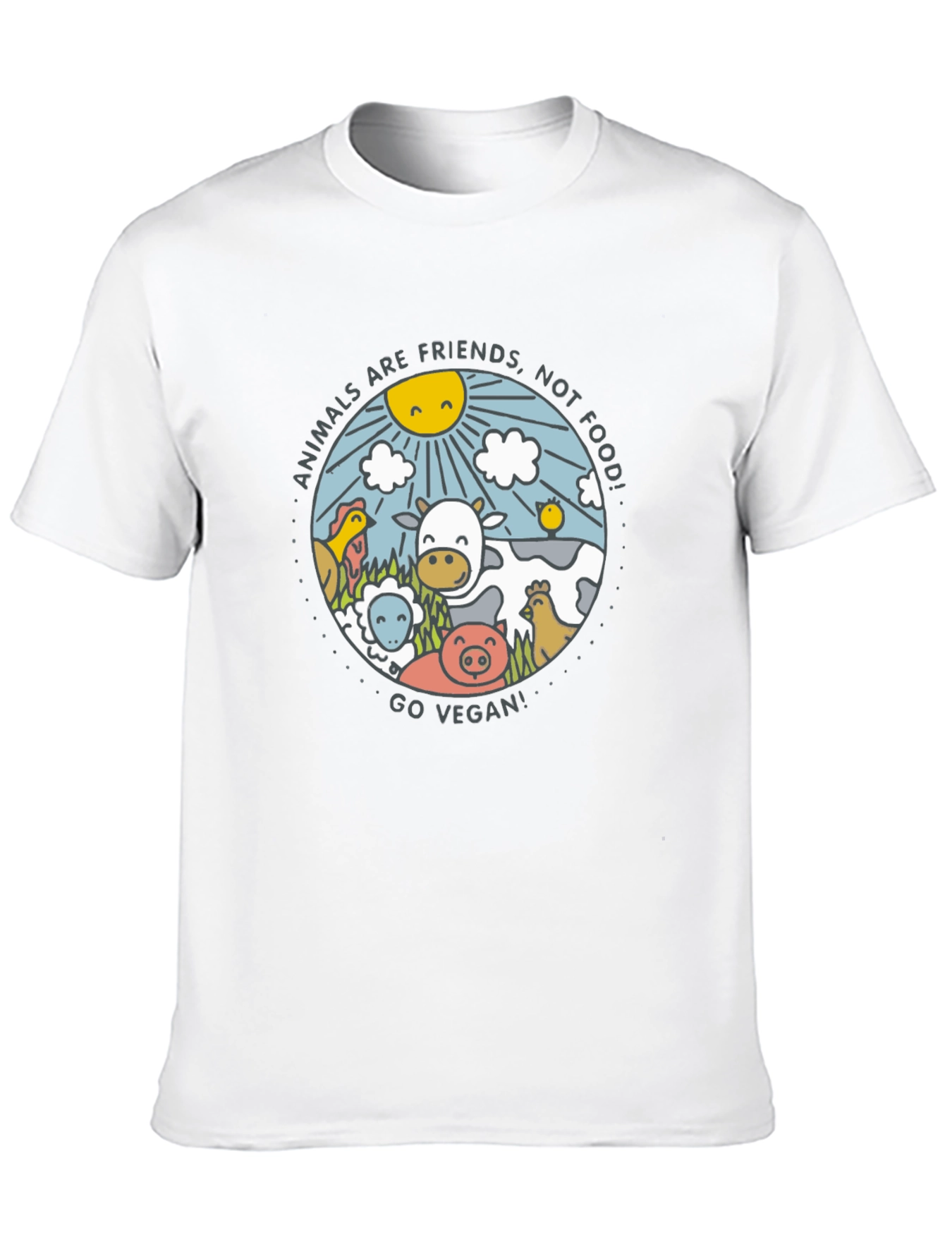 Animals Are Friends Vegan Graphic Tee