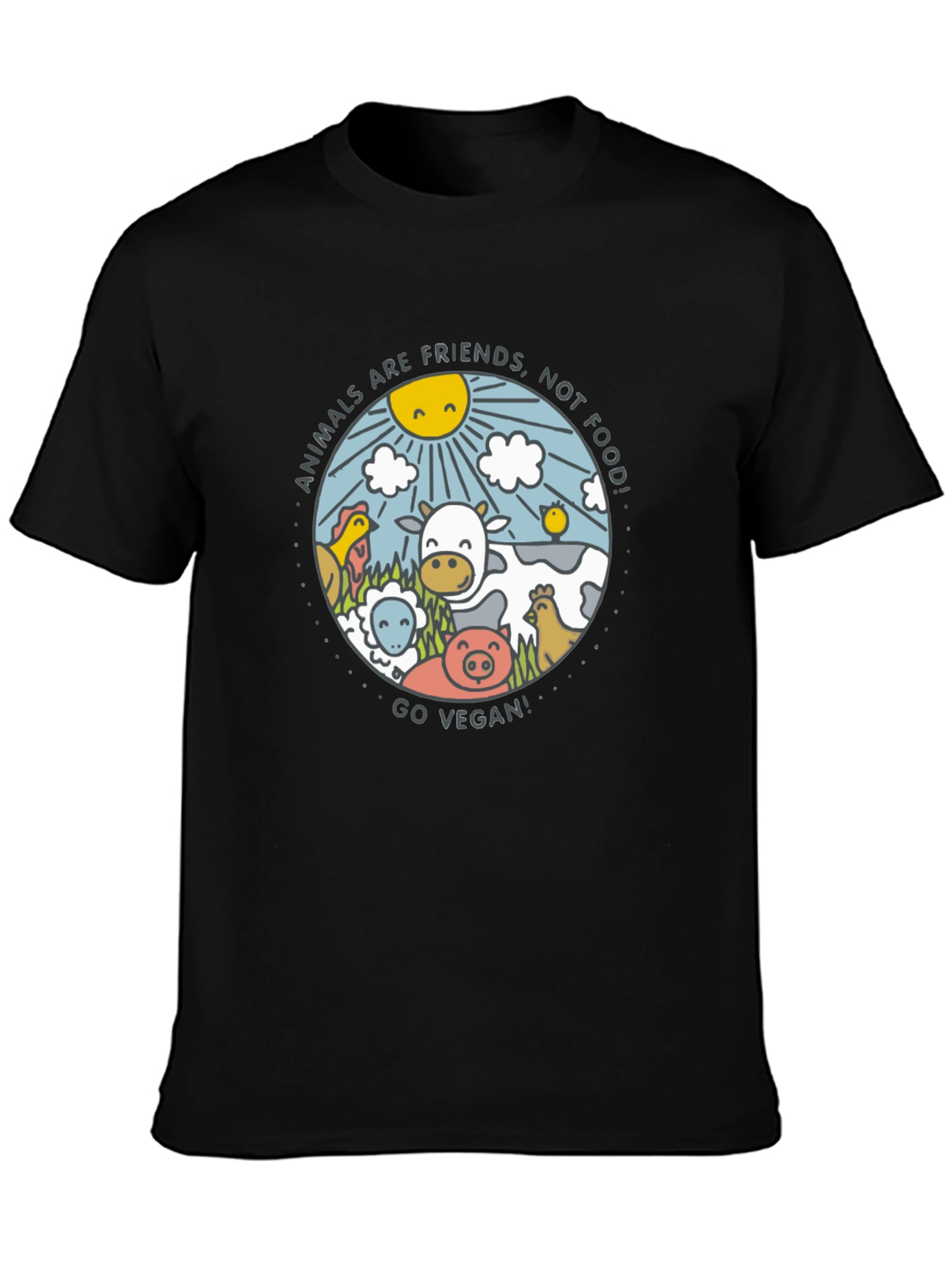 Animals Are Friends Vegan Graphic Tee