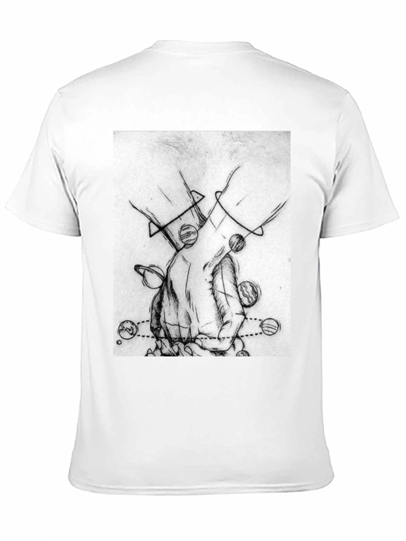 Planetary Hands Graphic Tee - Black Cotton T-Shirt