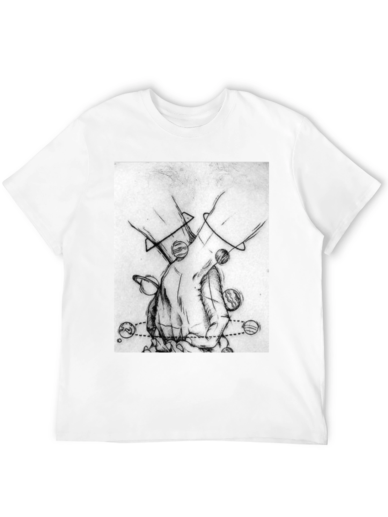 Planetary Hands Graphic Tee - Black Cotton T-Shirt
