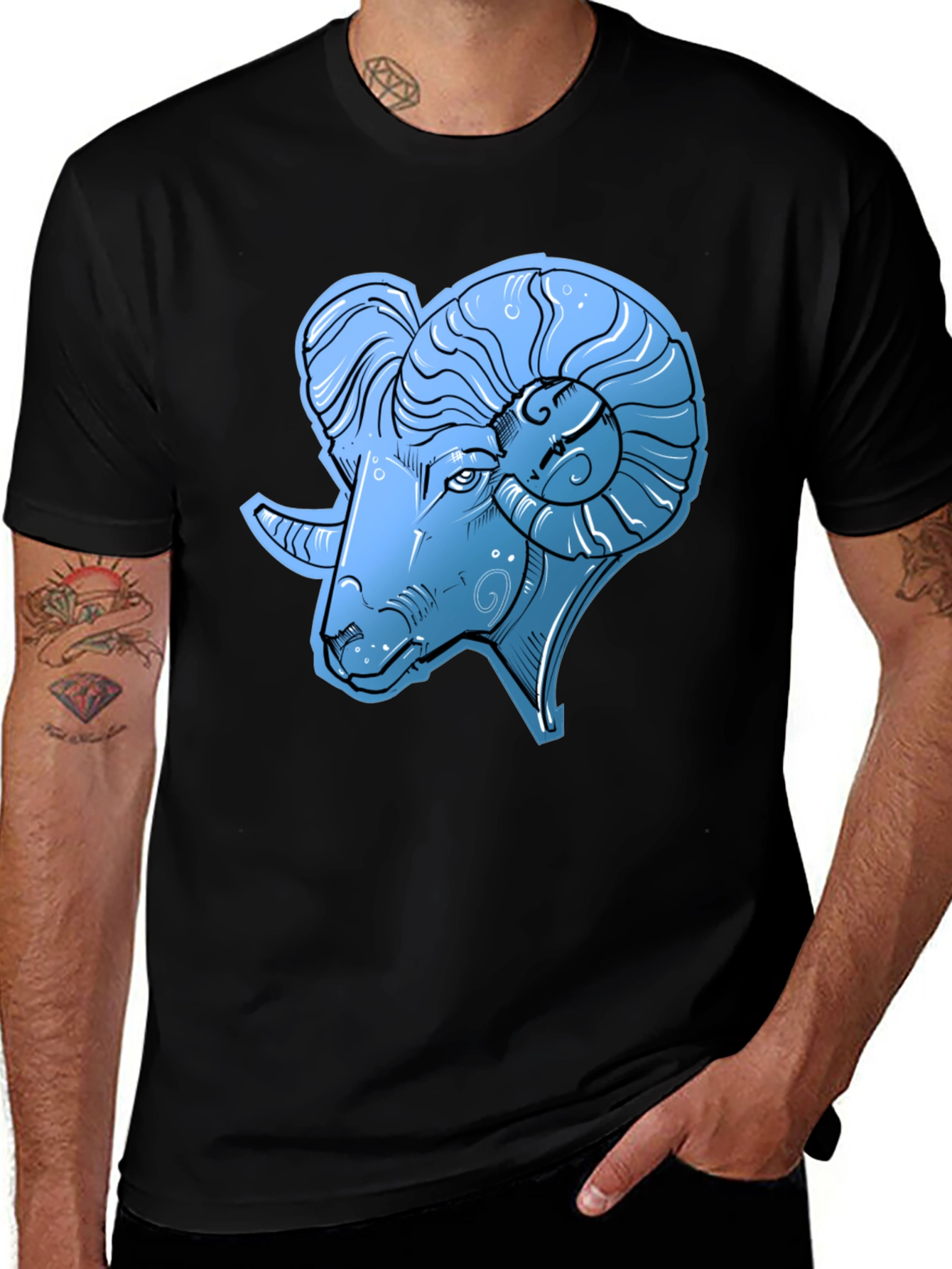Aries Zodiac Ram Graphic T-Shirt