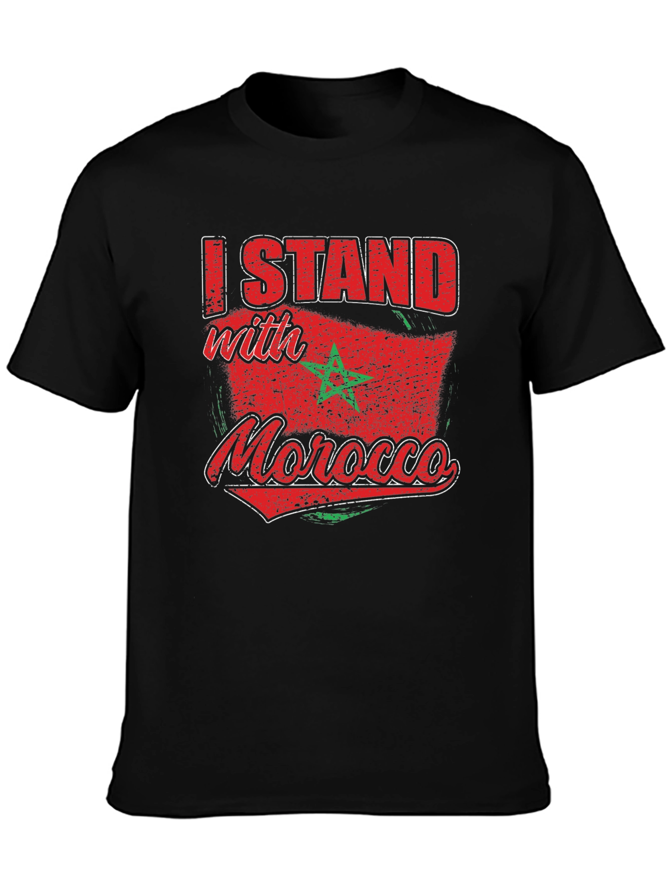 I Stand with Morocco Flag Graphic T-Shirt