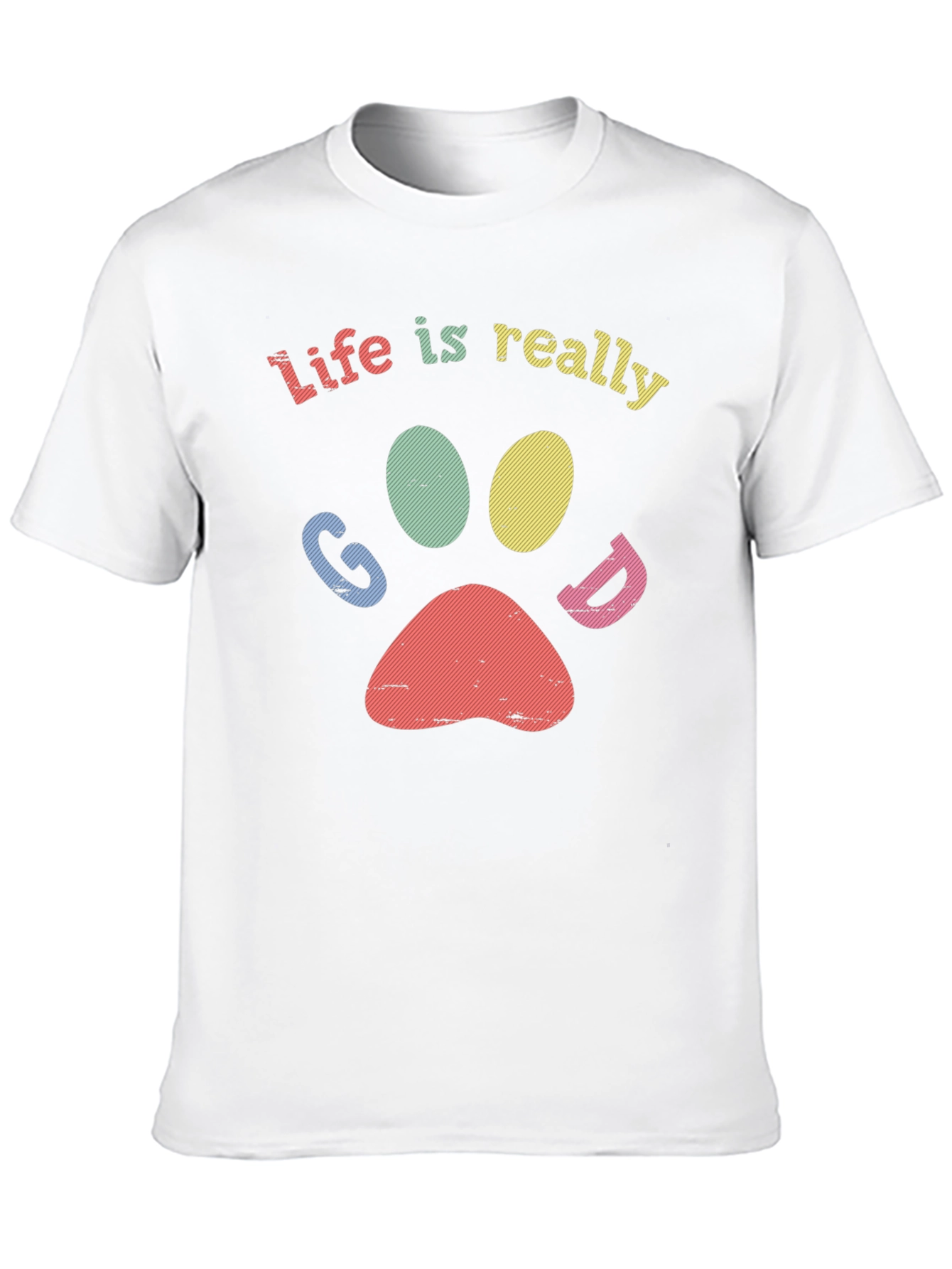 Life Is Really Good - Paw Print Graphic Tee