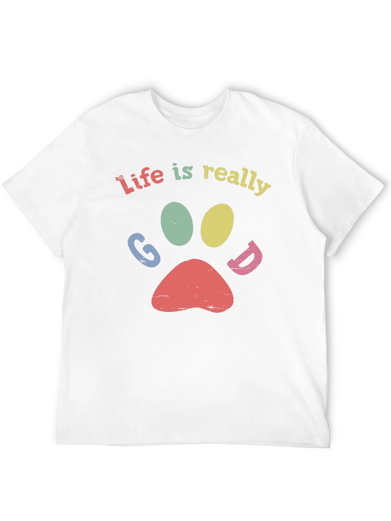Life Is Really Good - Paw Print Graphic Tee