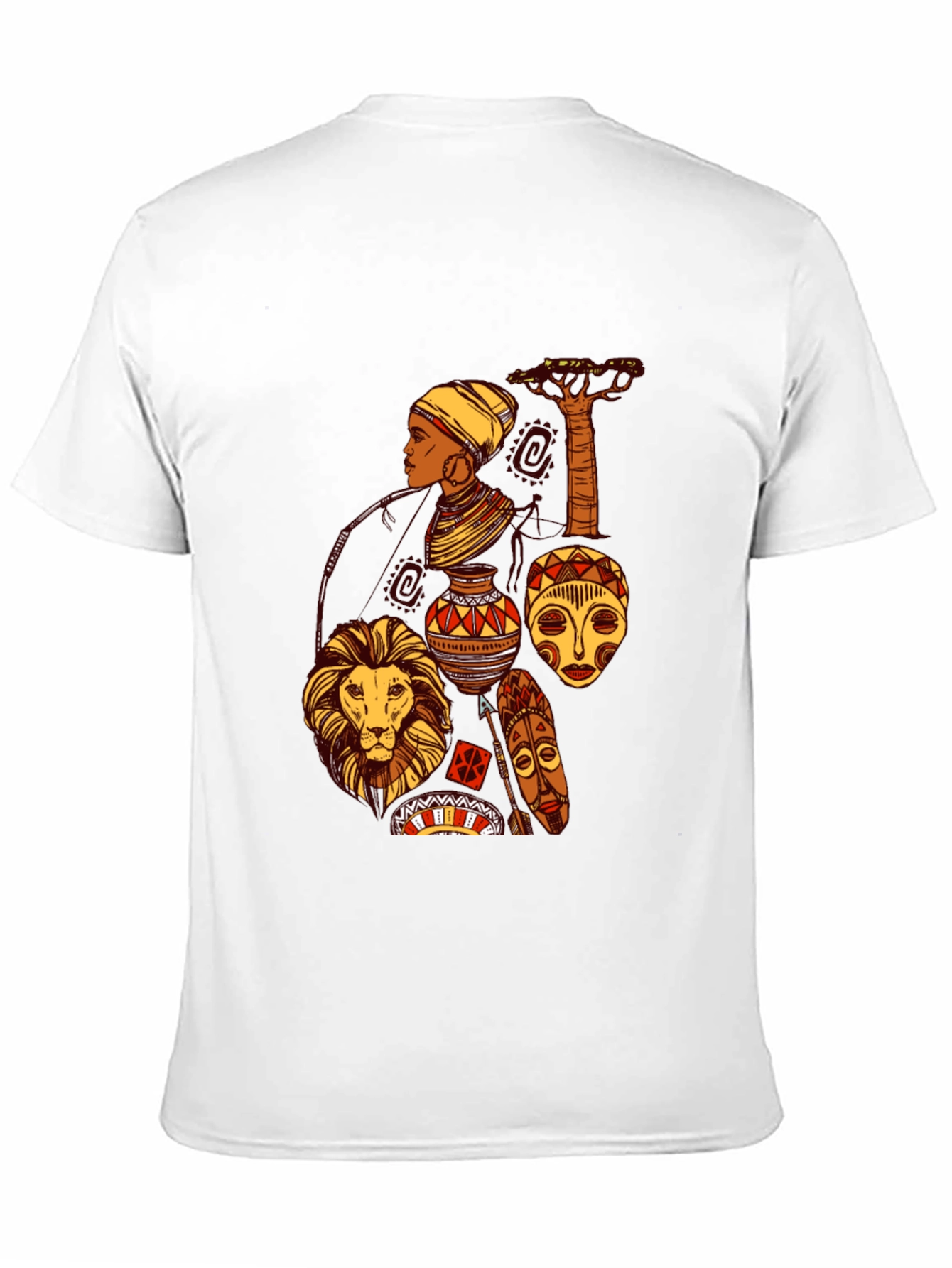 African Culture Graphic Print Black T-Shirt