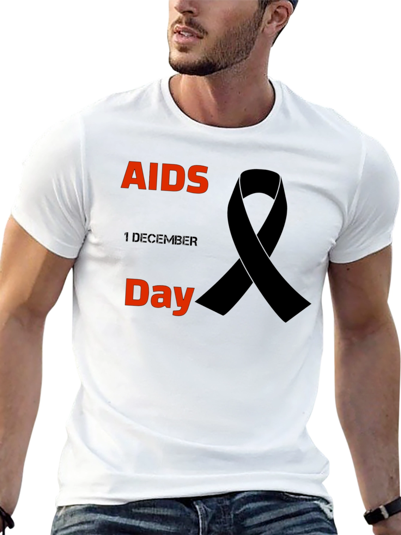AIDS Awareness Black Ribbon T-Shirt