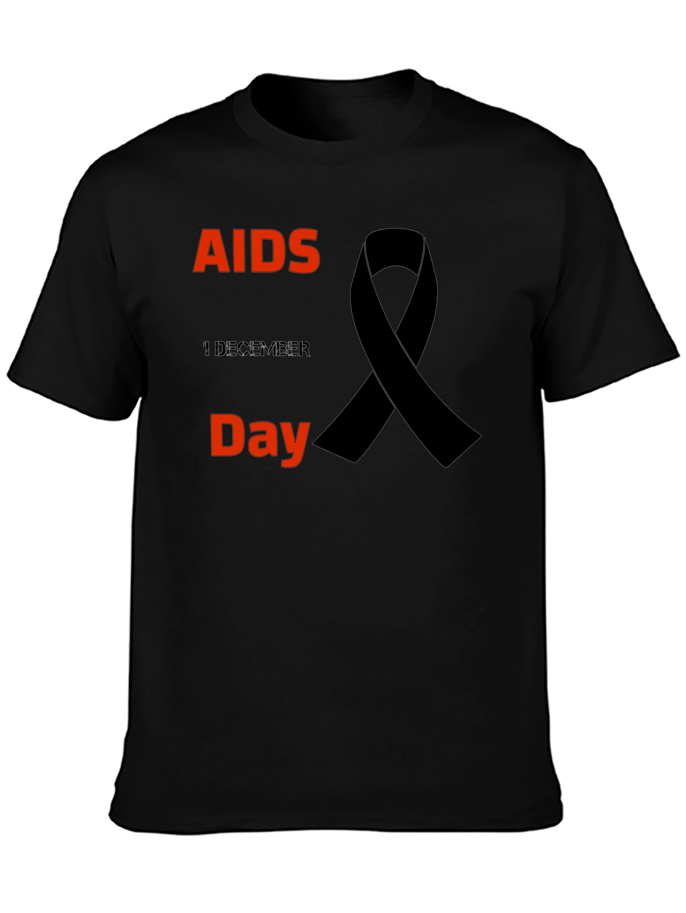 AIDS Awareness Black Ribbon T-Shirt