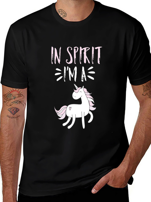 In Spirit Im a Unicorn Black T-Shirt