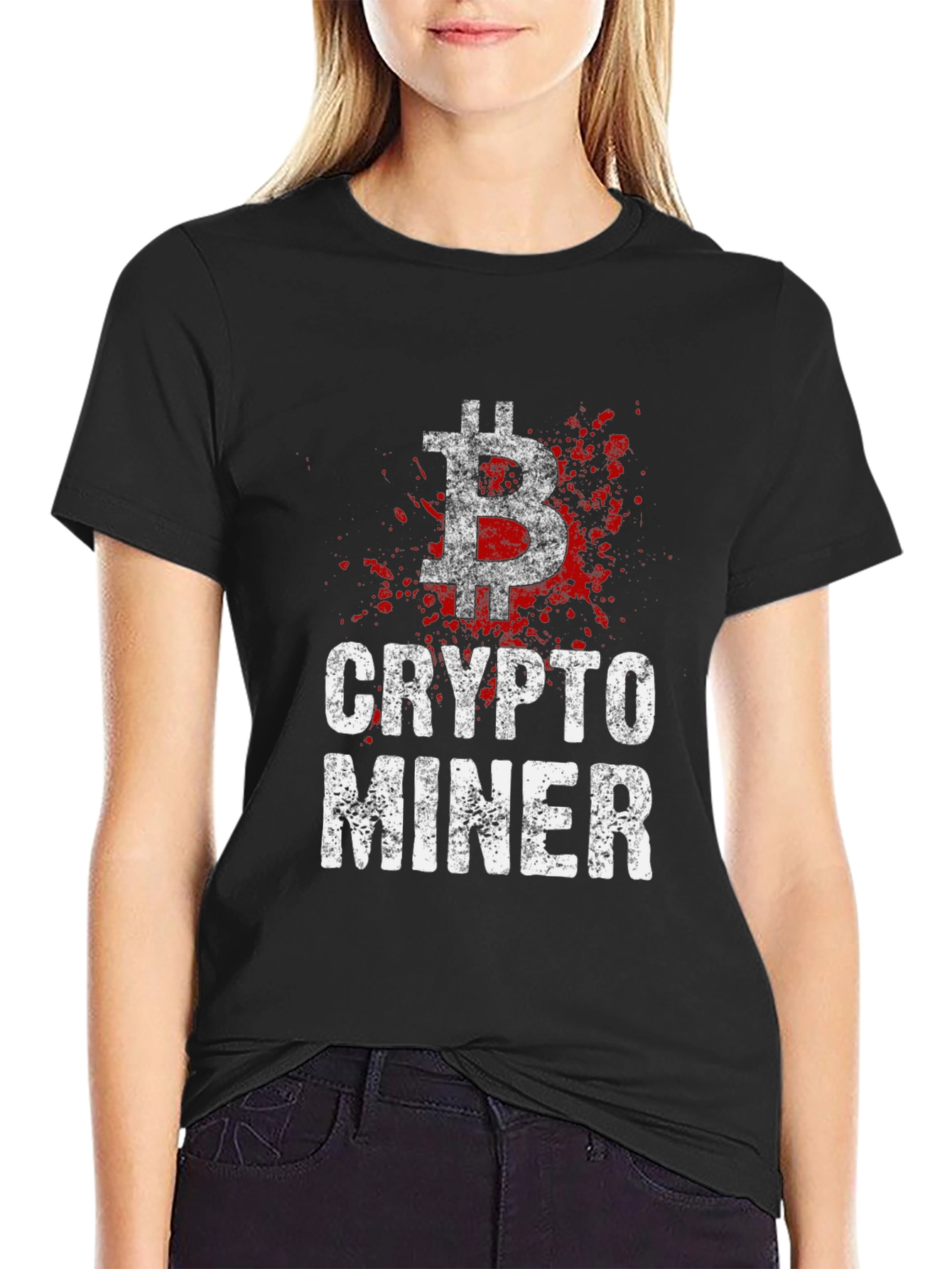 Crypto Miner Bitcoin Graphic T-Shirt