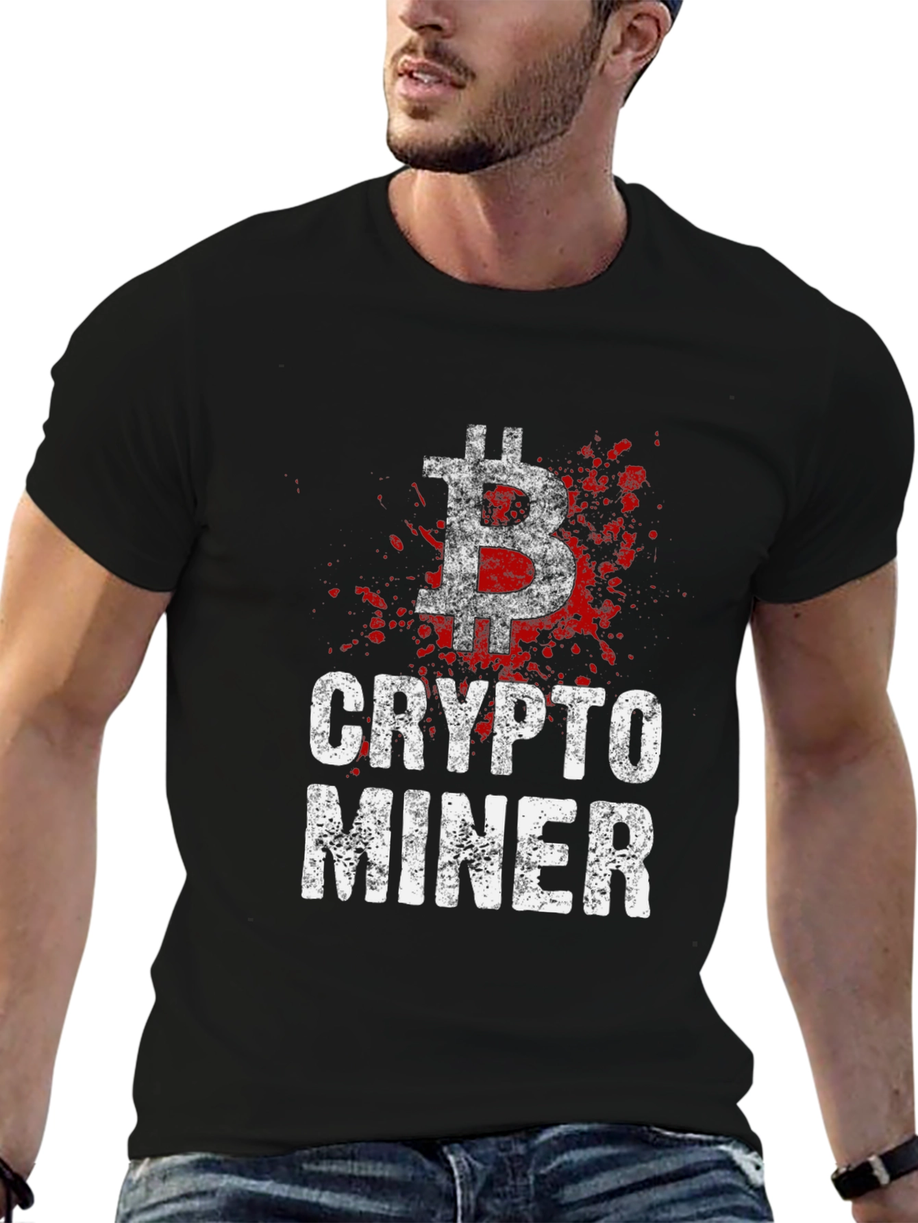 Crypto Miner Bitcoin Graphic T-Shirt