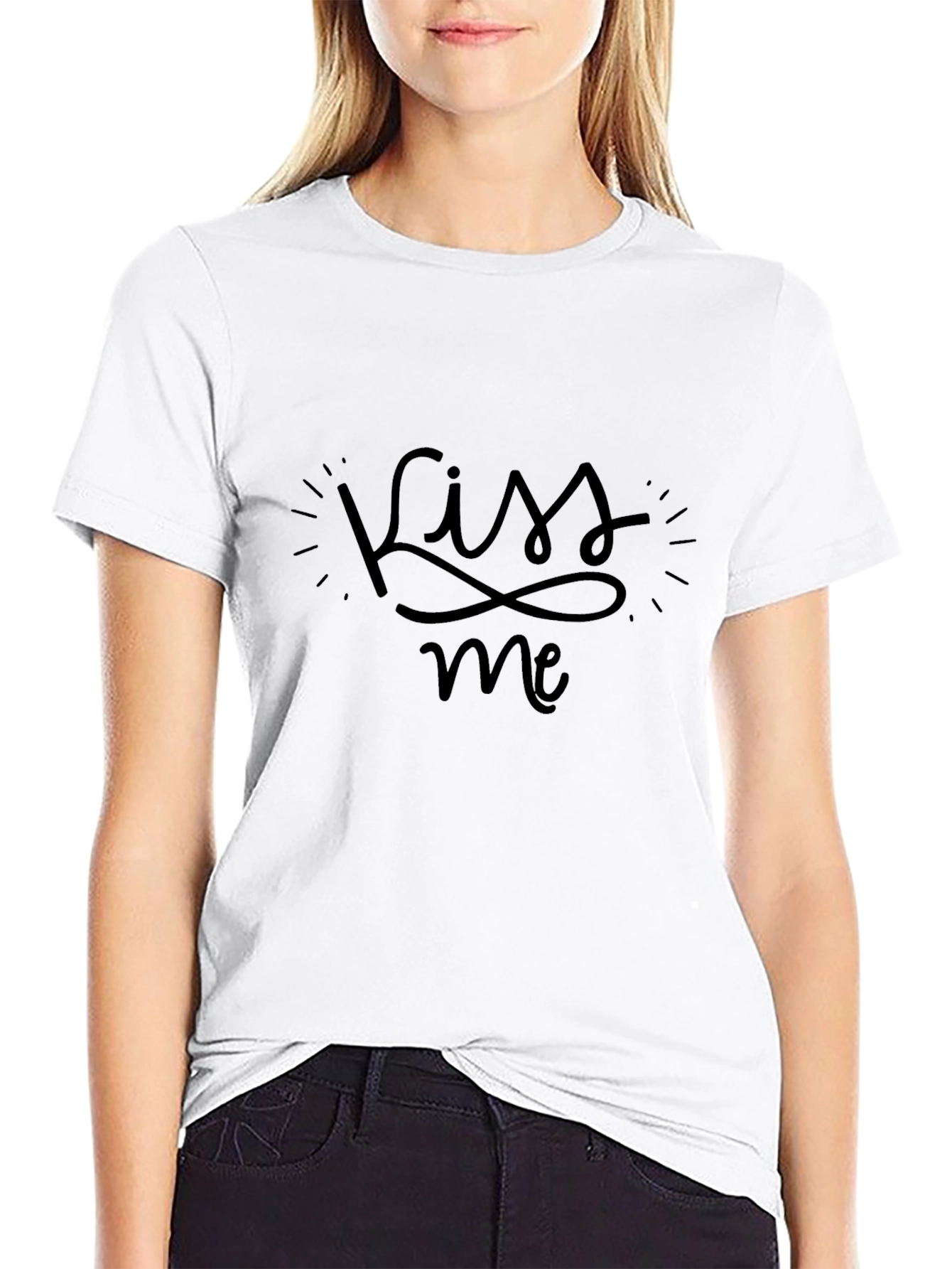 Kiss Me Graphic Tee - Black