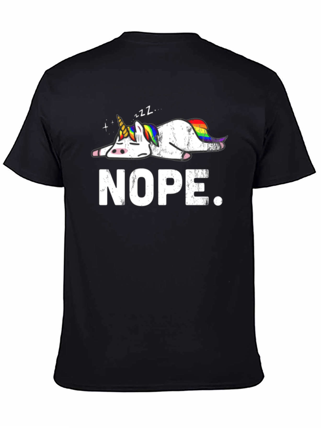 Nope Lazy Unicorn Graphic T-Shirt