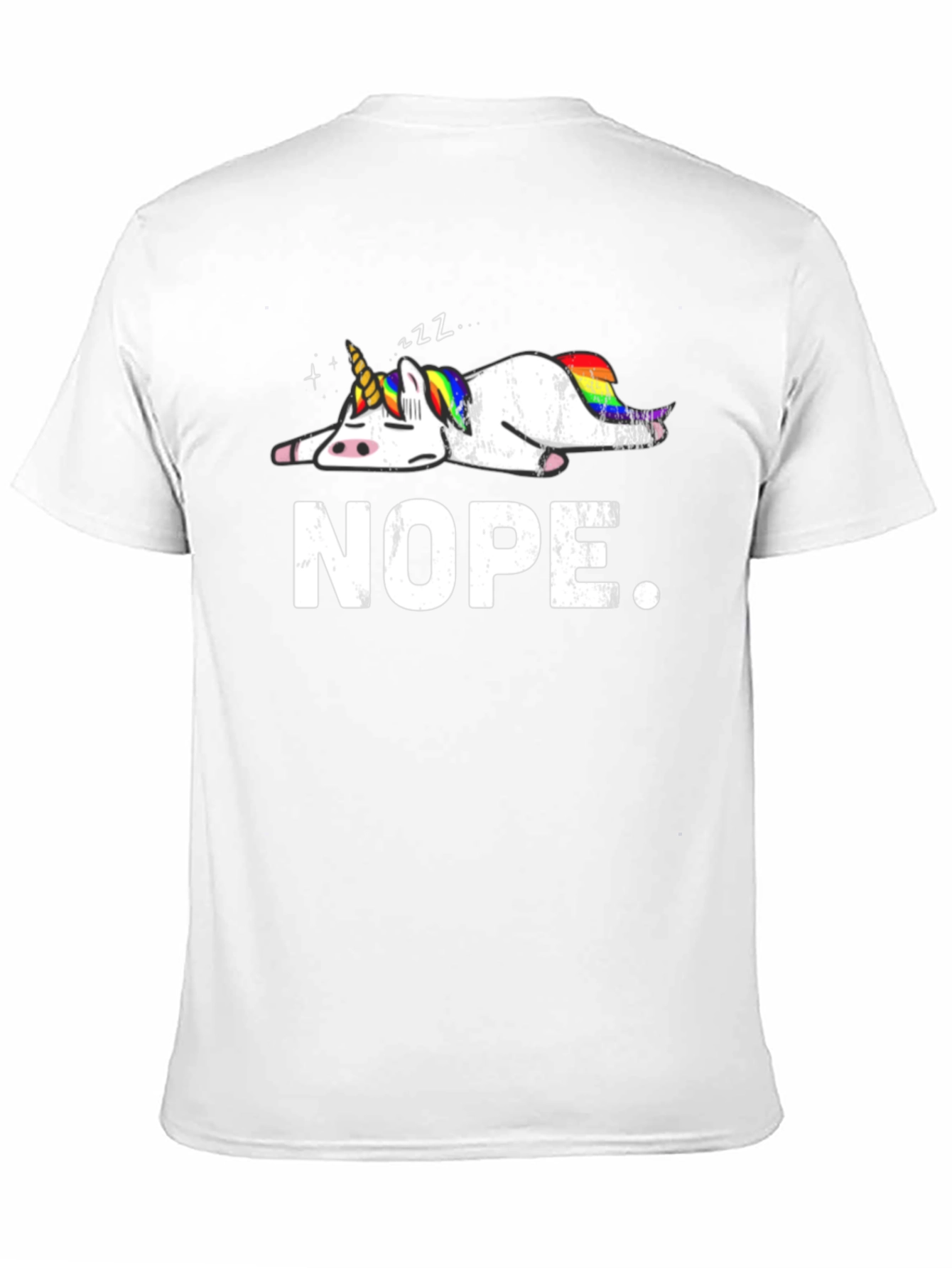 Nope Lazy Unicorn Graphic T-Shirt