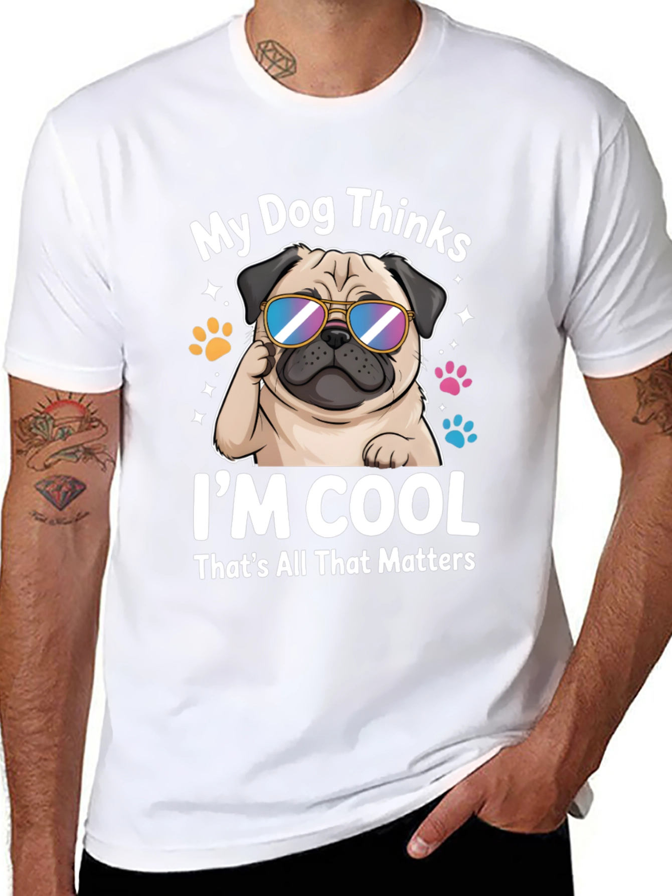 Cool Pug T-Shirt - My Dog Thinks Im Cool