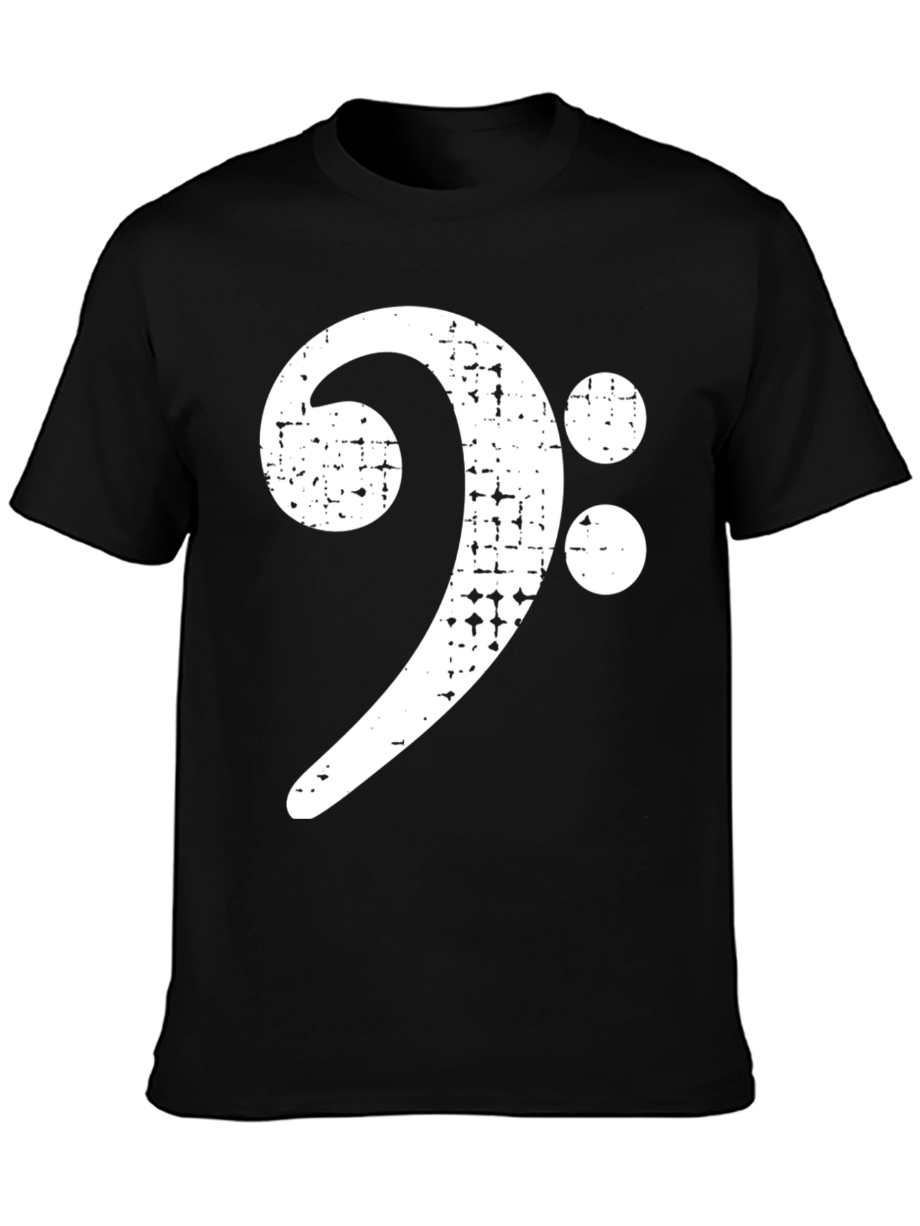 Bass Clef Distressed Graphic Tee - Music Lover T-Shirt