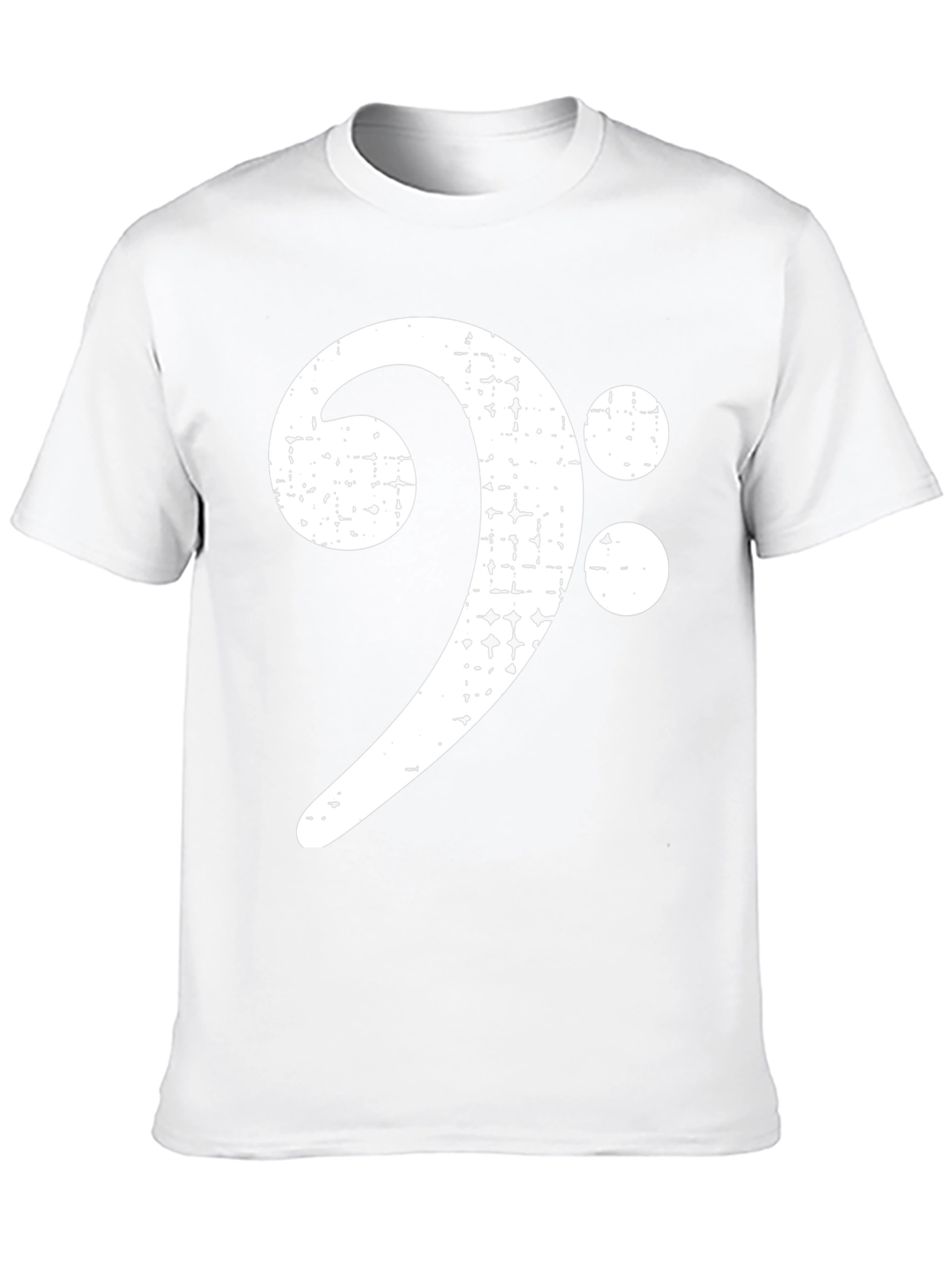 Bass Clef Distressed Graphic Tee - Music Lover T-Shirt