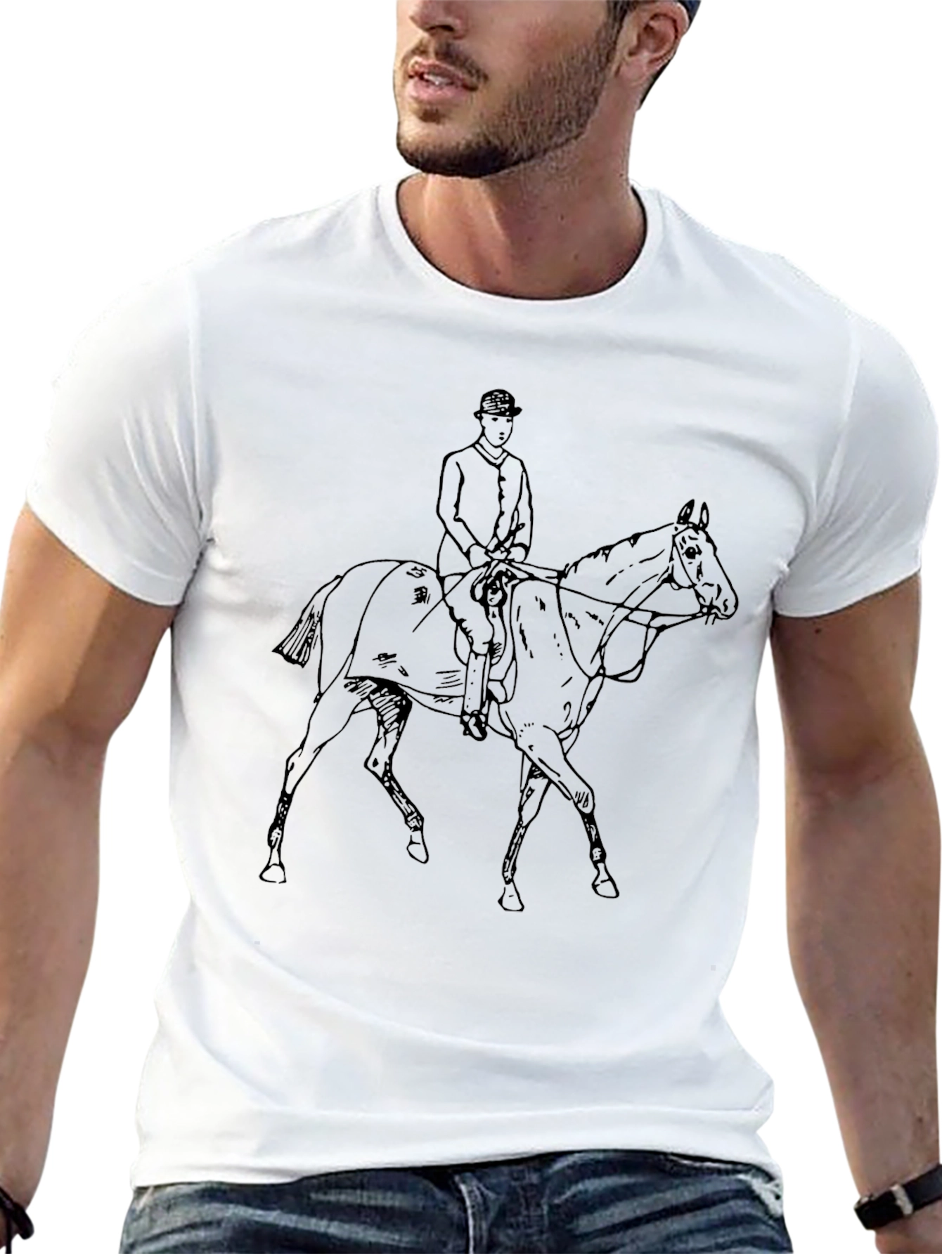 Equestrian T-Shirt - Horse & Rider Graphic Tee