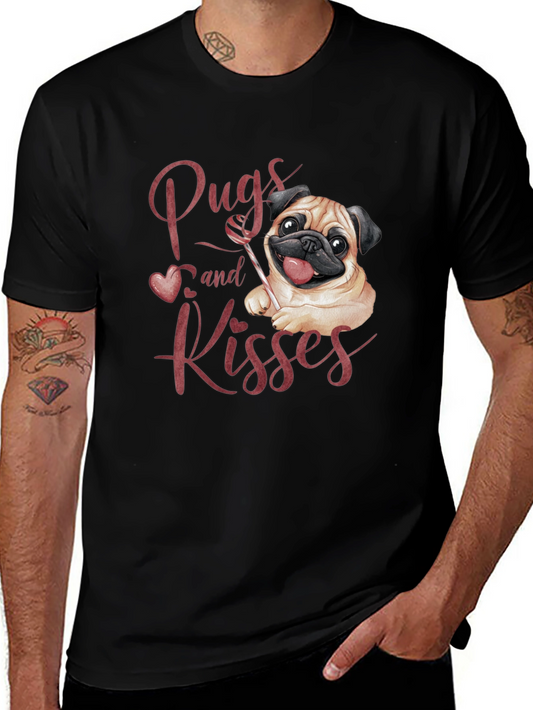 Pugs and Kisses Graphic Tee - Black