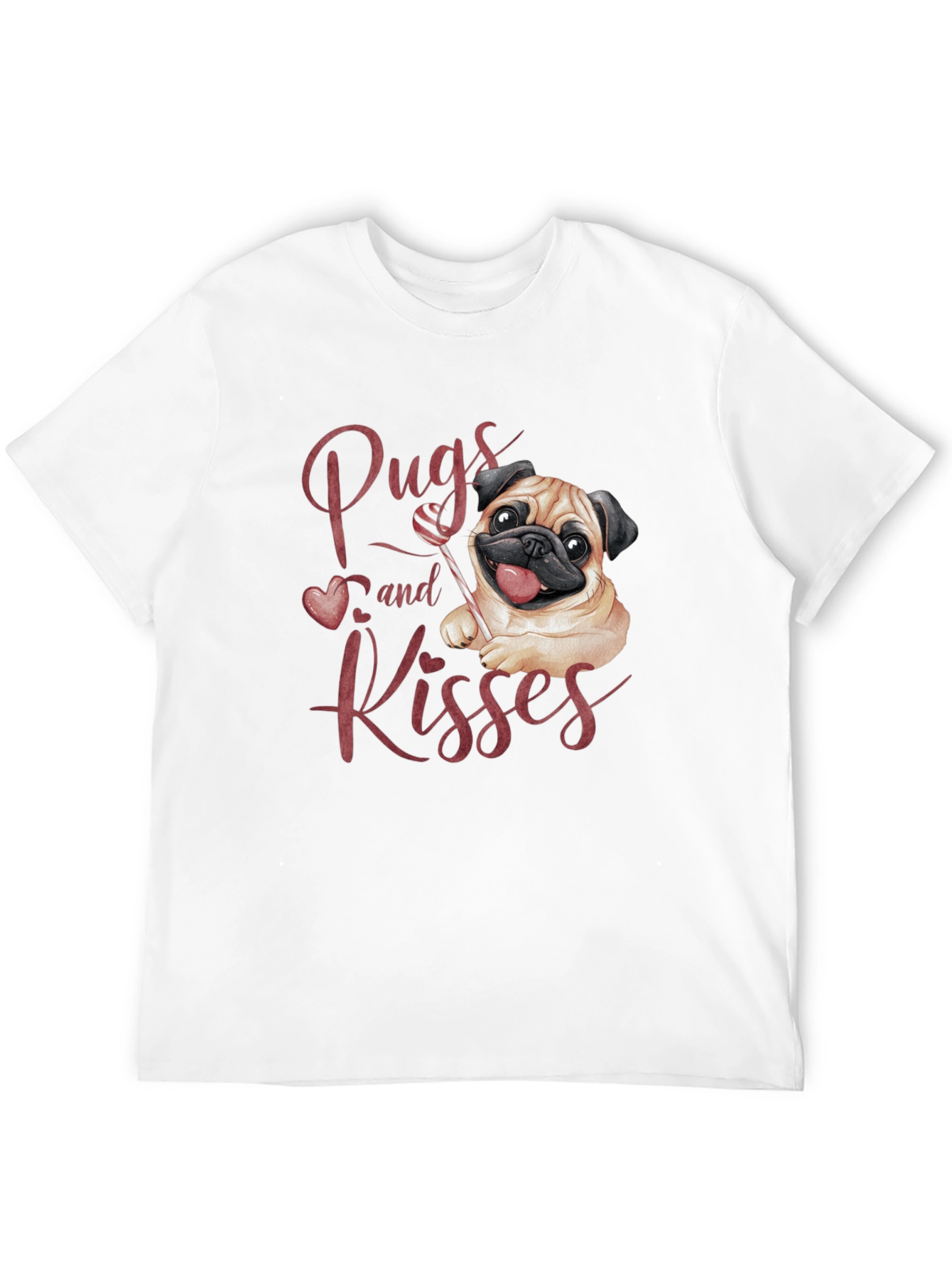 Pugs and Kisses Graphic Tee - Black