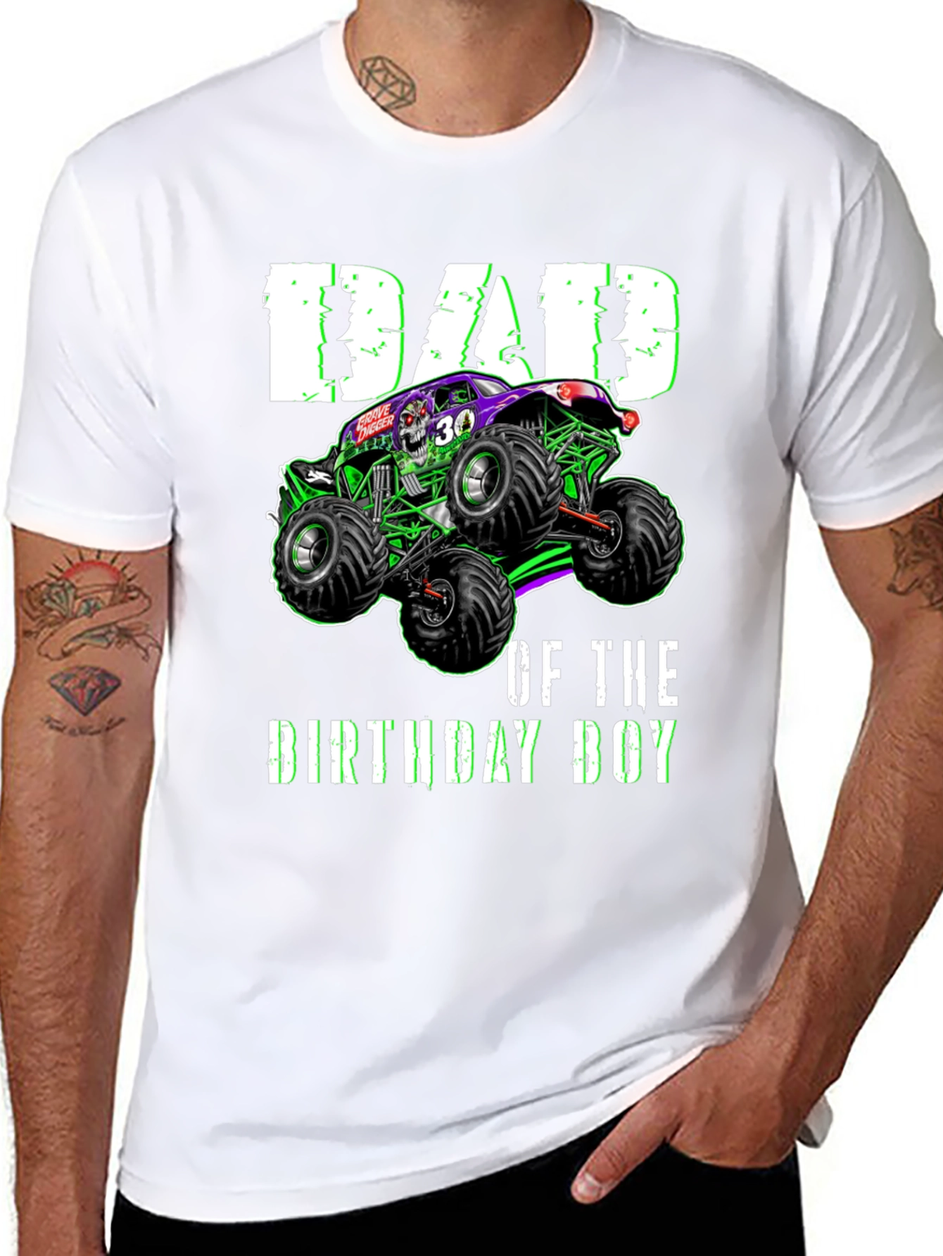 Dad of the Birthday Boy Monster Truck T-Shirt