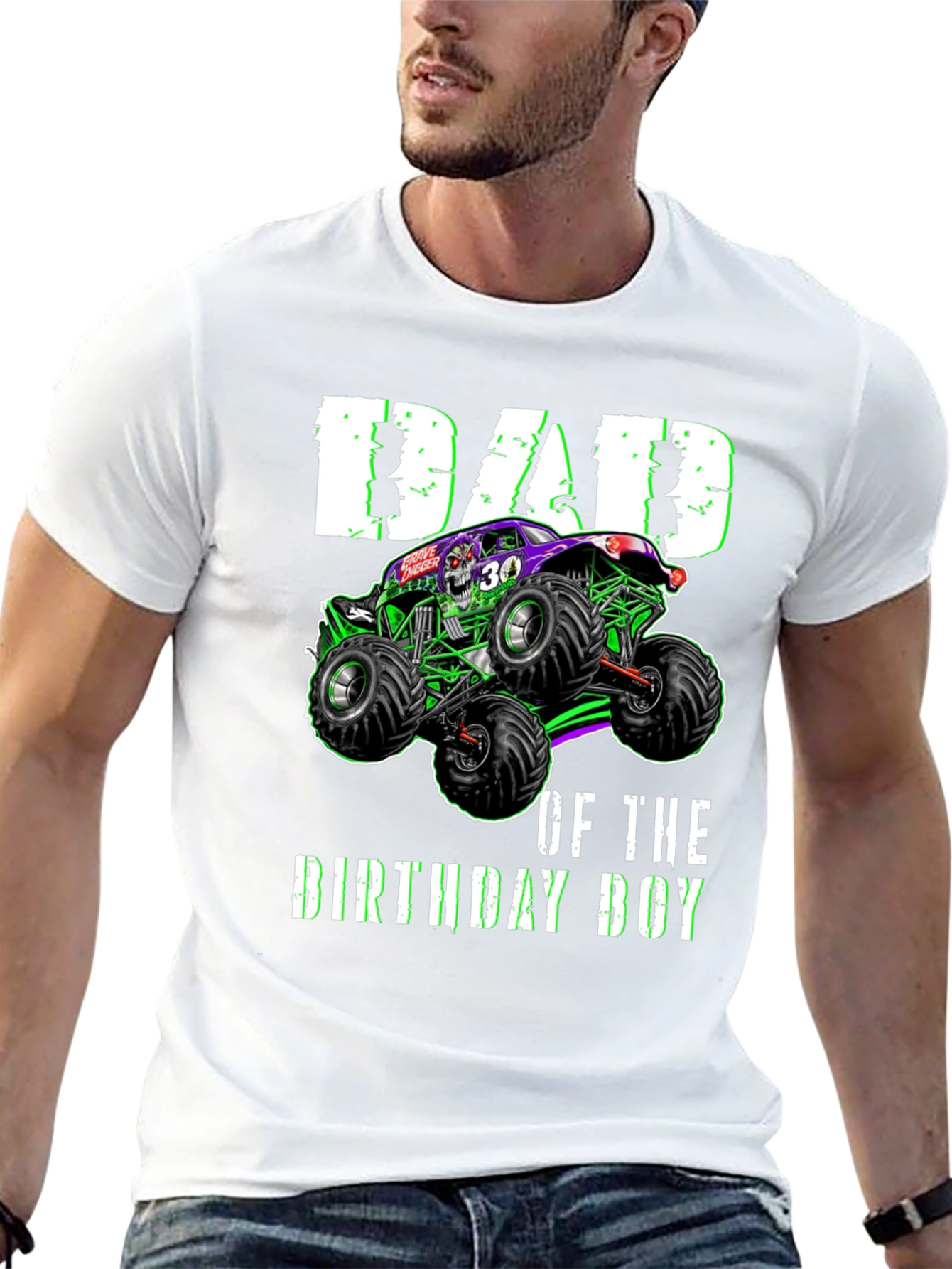 Dad of the Birthday Boy Monster Truck T-Shirt