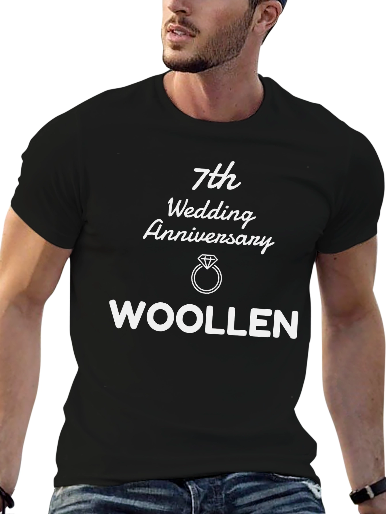 7th Anniversary Woollen T-Shirt - Anniversary Gift