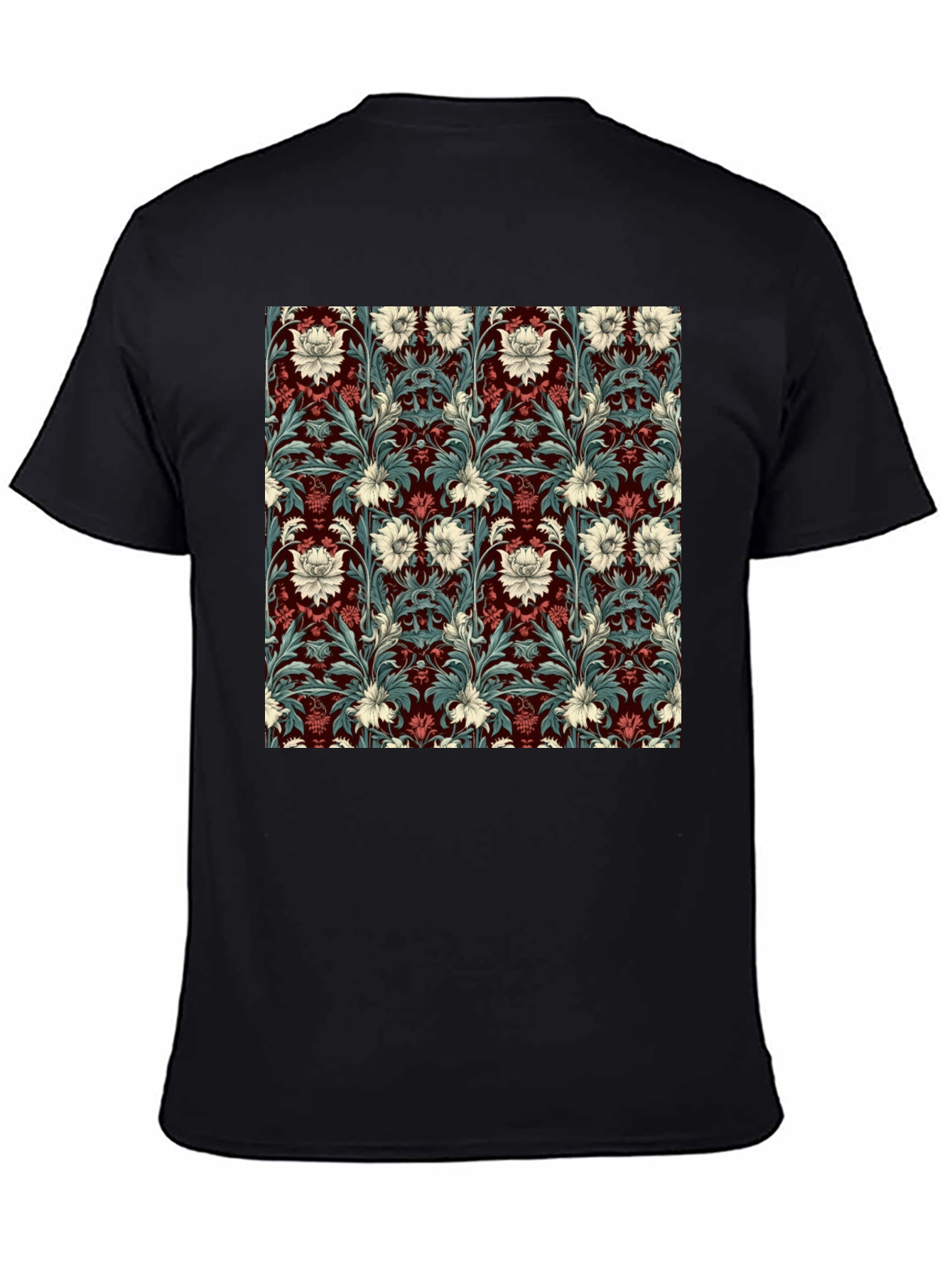 Floral Pattern T-Shirt Red & White Botanical Design