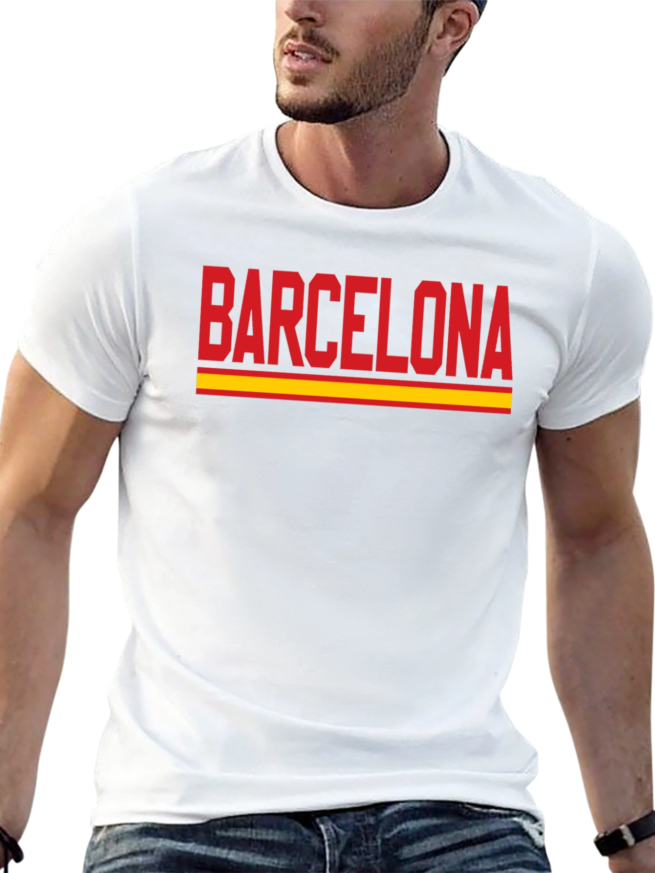 Barcelona Graphic T-Shirt - Red & Yellow