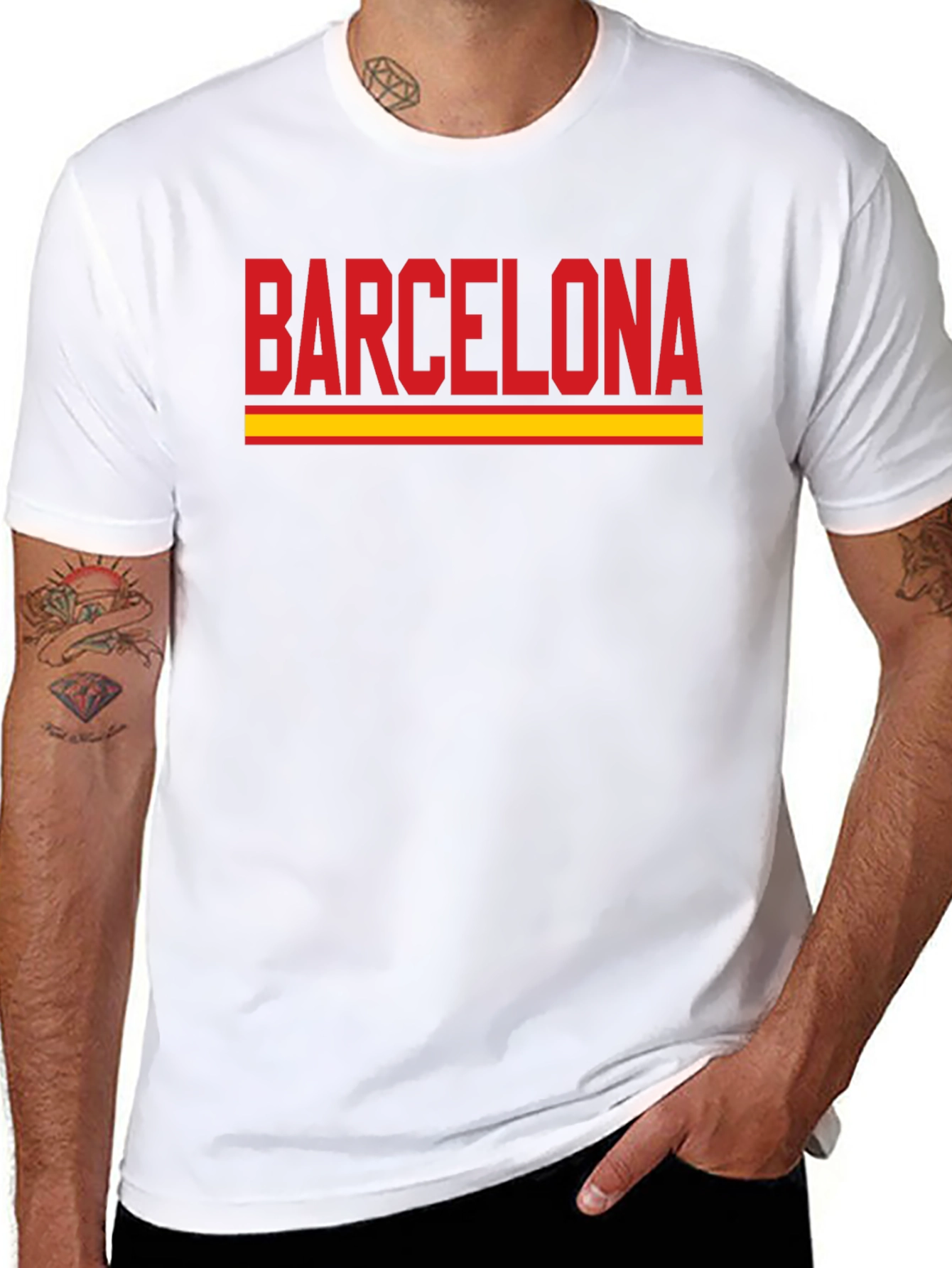 Barcelona Graphic T-Shirt - Red & Yellow