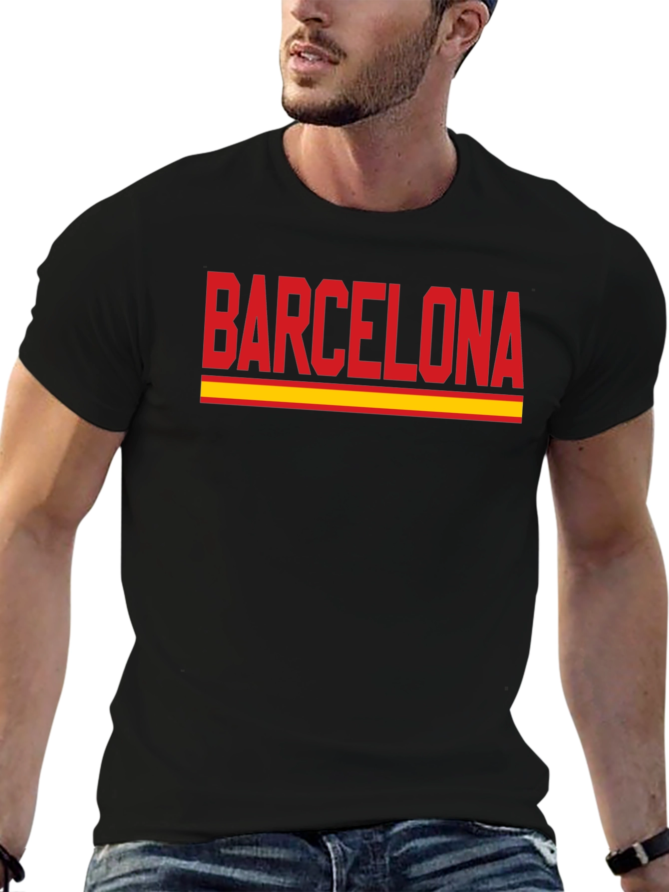 Barcelona Graphic T-Shirt - Red & Yellow