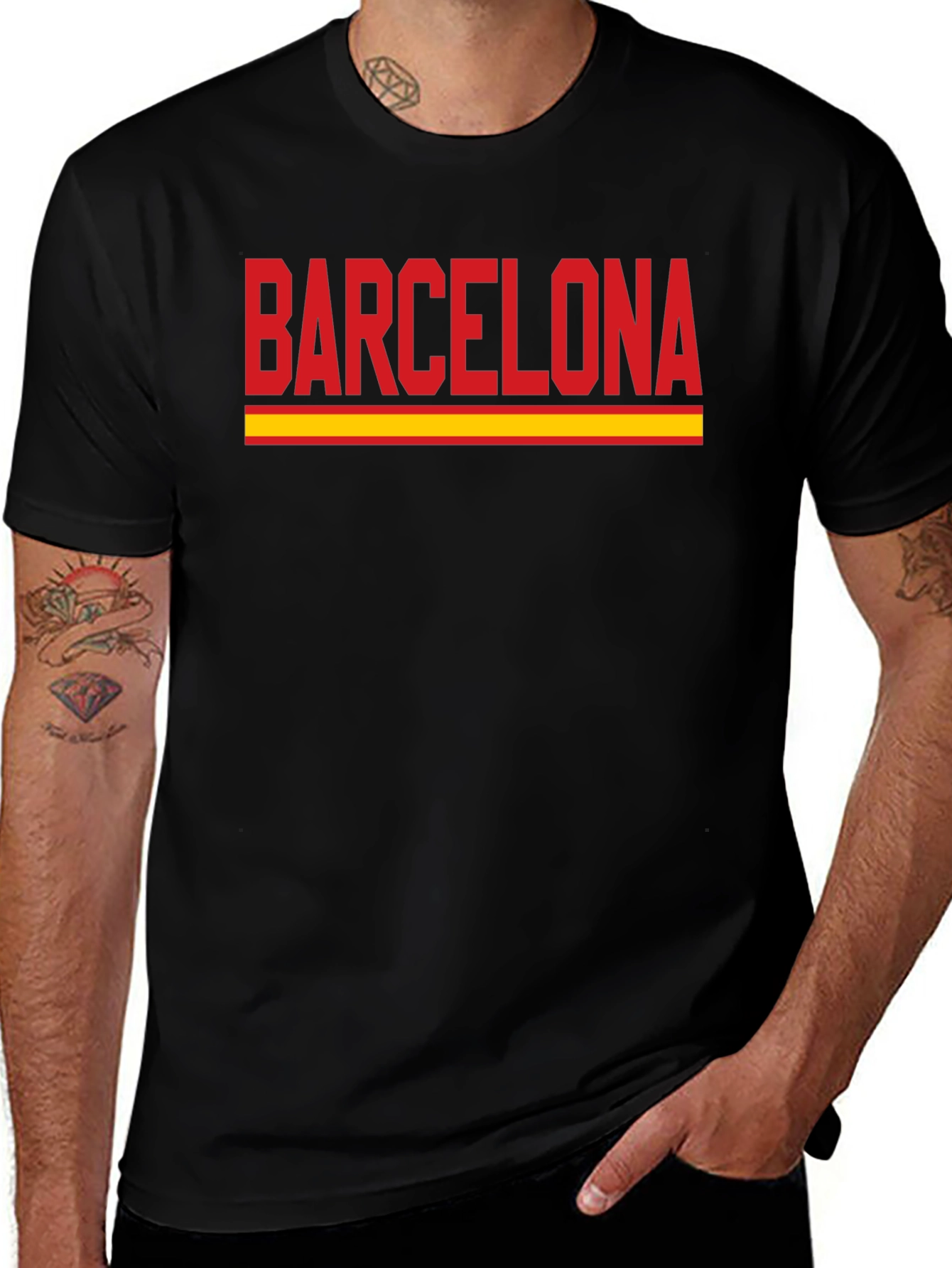Barcelona Graphic T-Shirt - Red & Yellow
