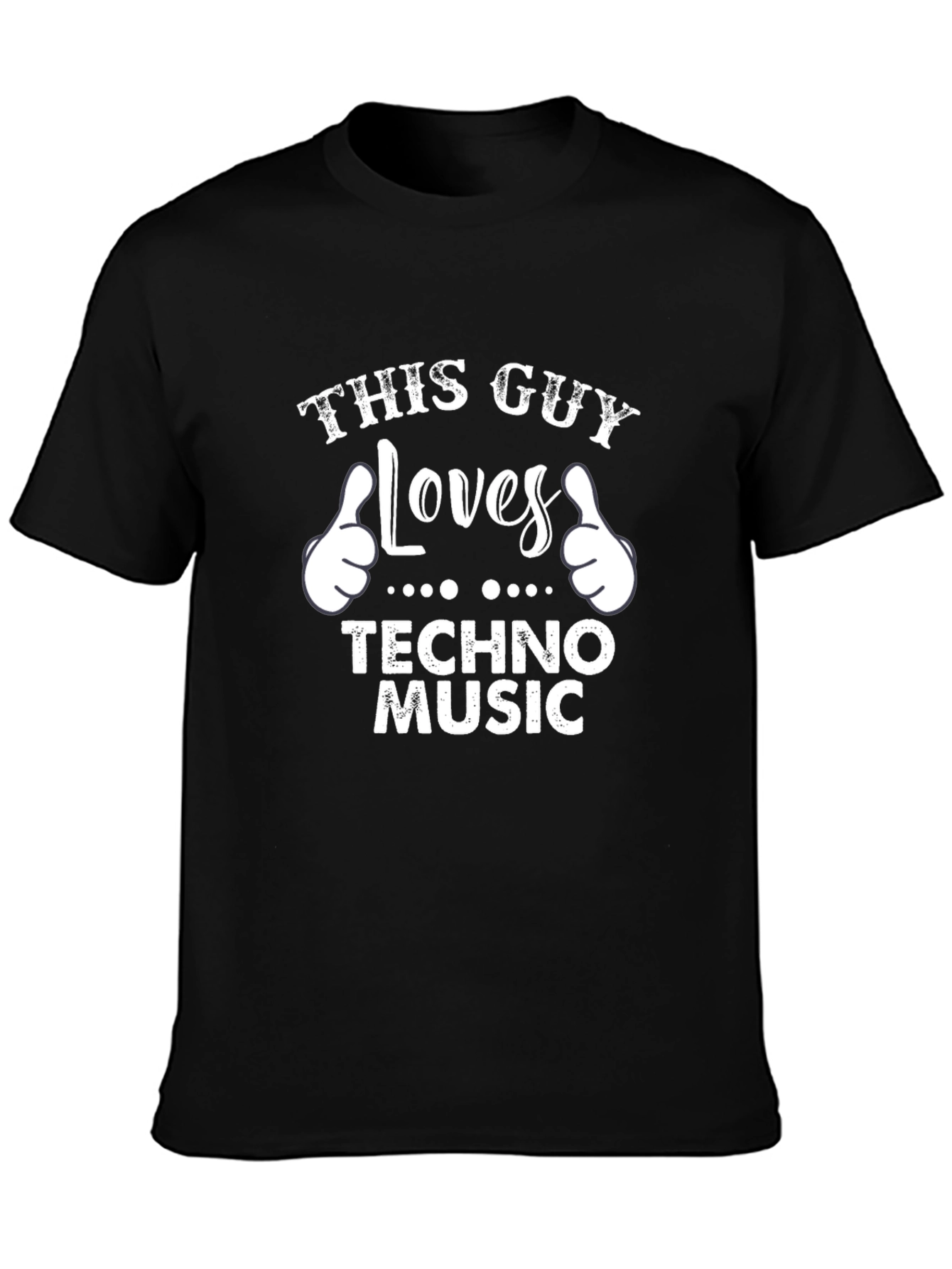 This Guy Loves Techno Music T-Shirt - Black