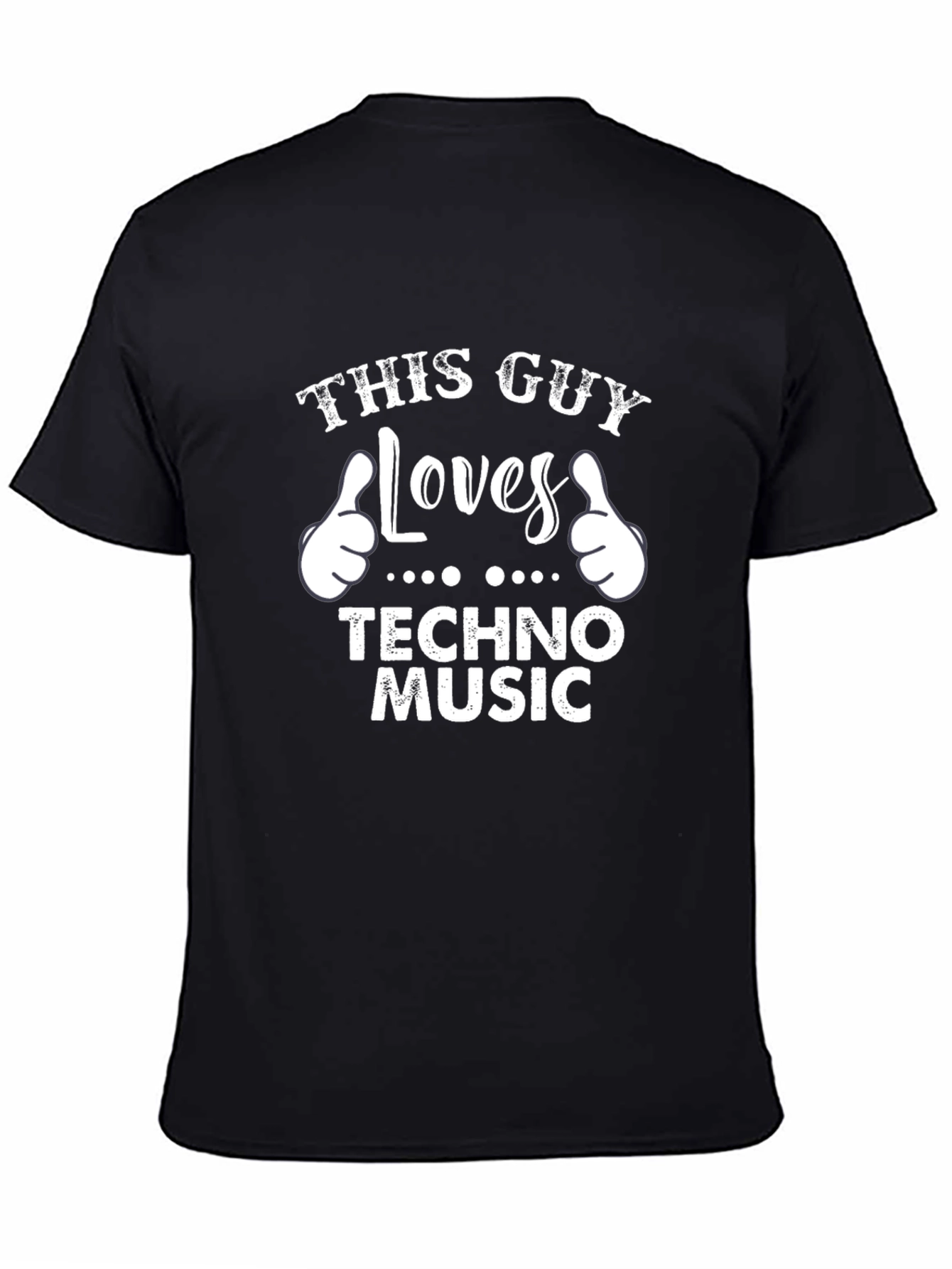 This Guy Loves Techno Music T-Shirt - Black