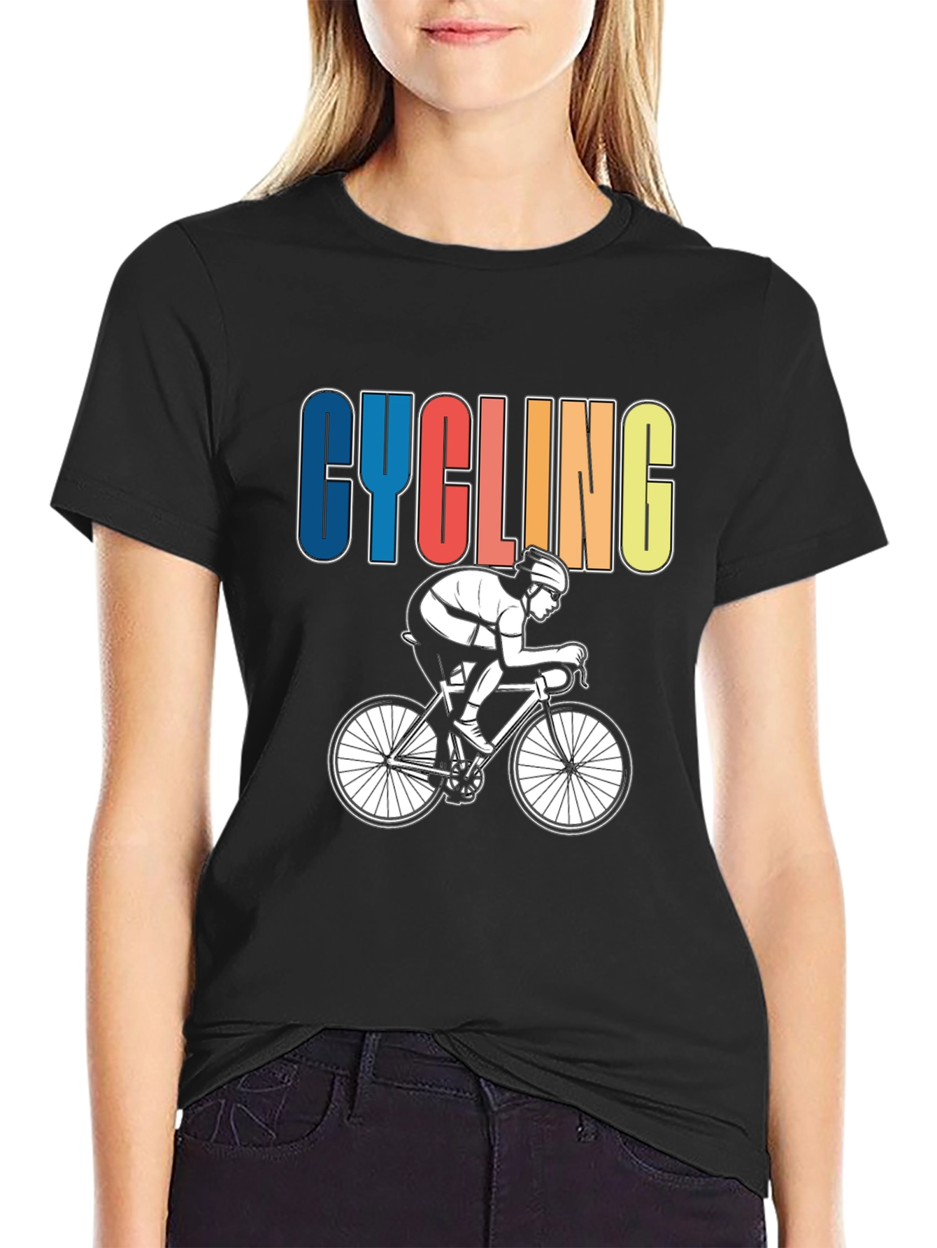 Cycling Graphic T-Shirt - Sporty Rider Design