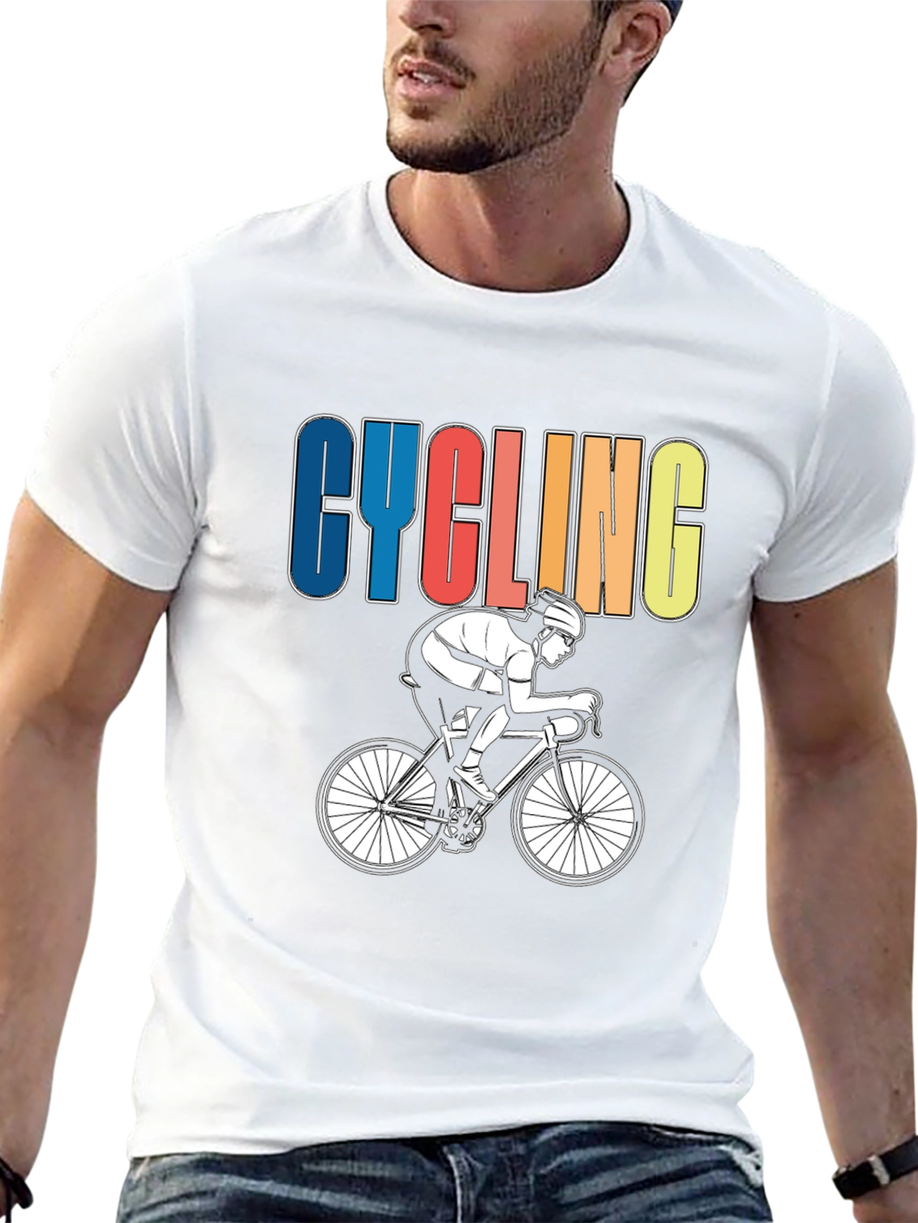 Cycling Graphic T-Shirt - Sporty Rider Design