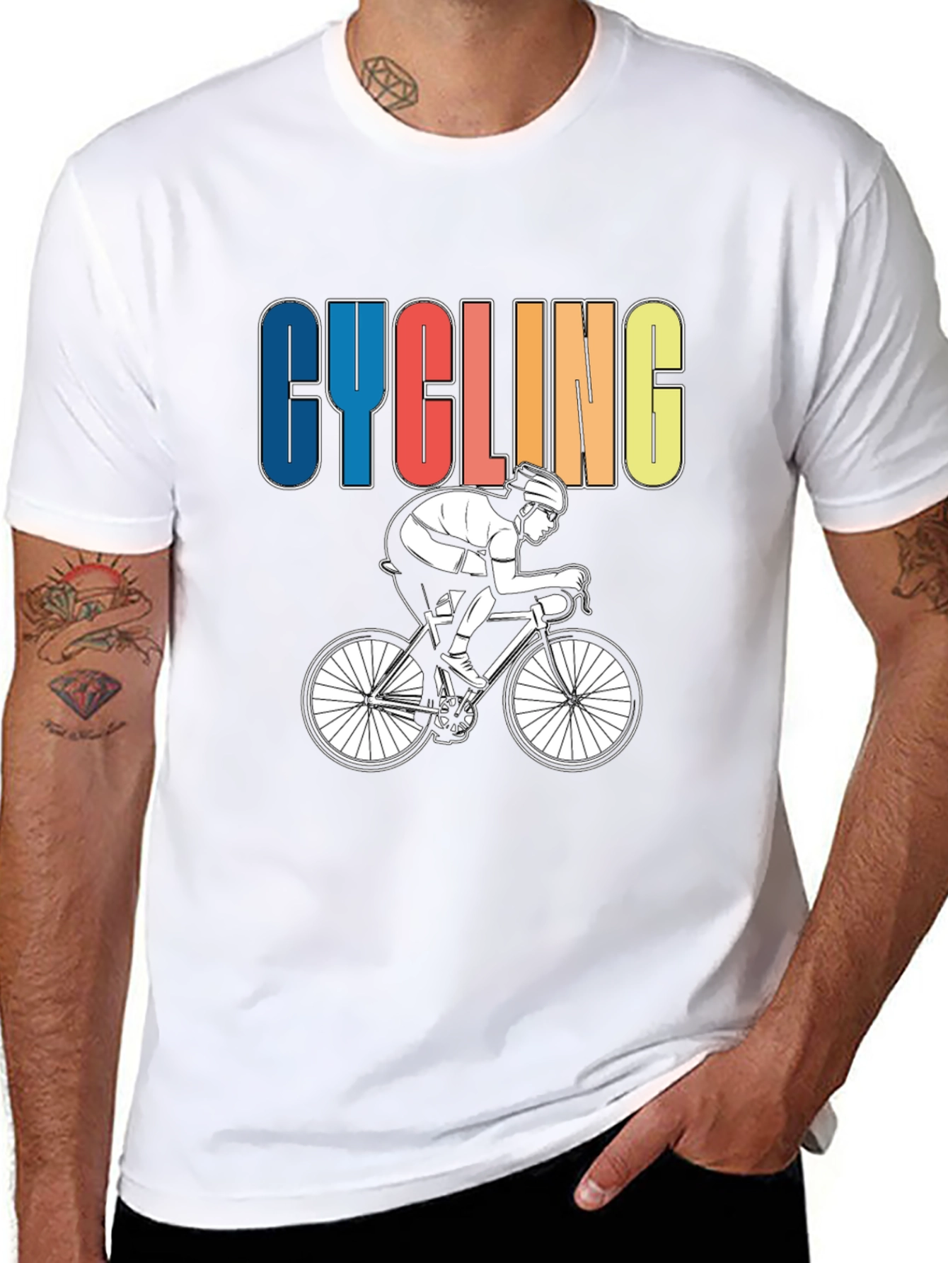 Cycling Graphic T-Shirt - Sporty Rider Design