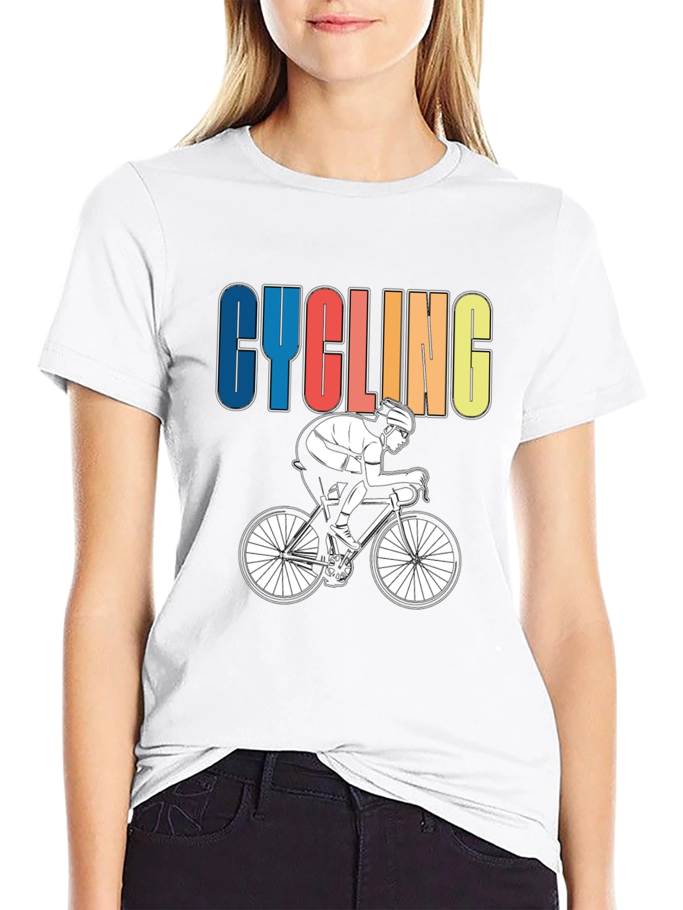 Cycling Graphic T-Shirt - Sporty Rider Design