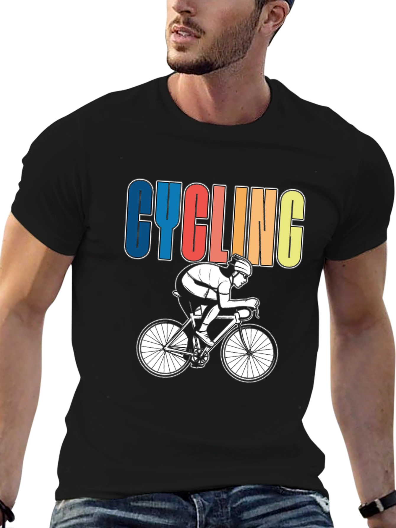 Cycling Graphic T-Shirt - Sporty Rider Design