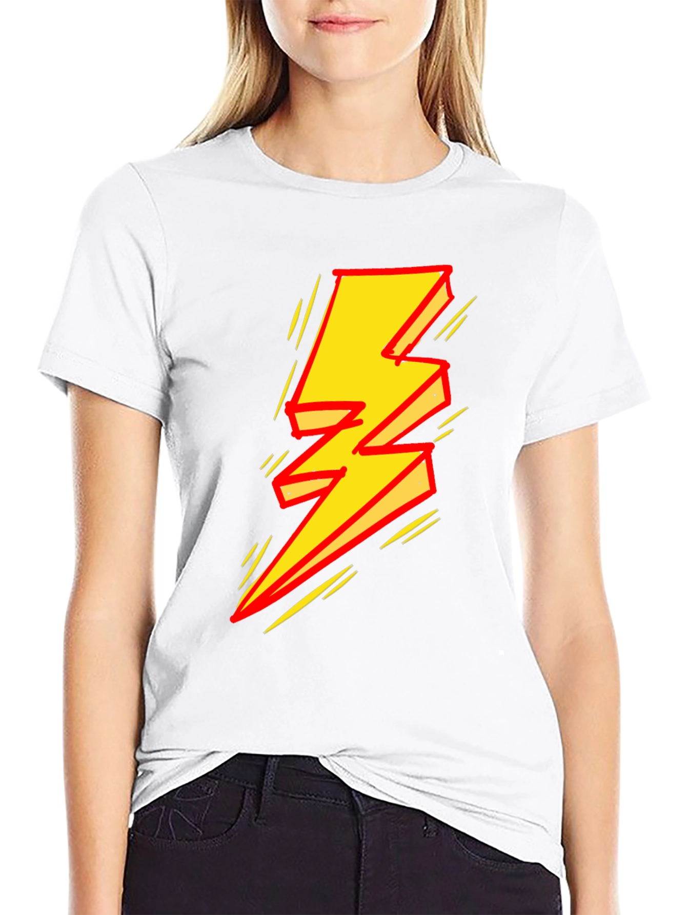 Bold Lightning Bolt Graphic T-Shirt