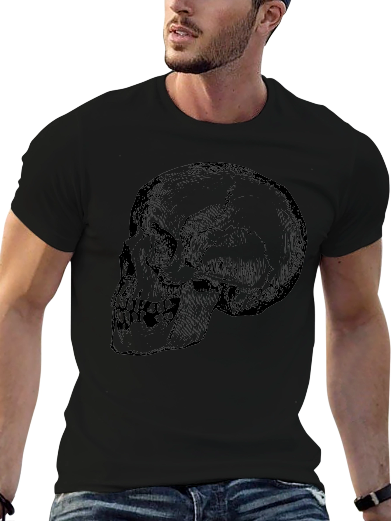 Skull Graphic Black T-Shirt for Men
