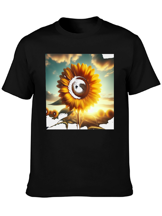 Sunflower Graphic Tee - Black Casual T-Shirt