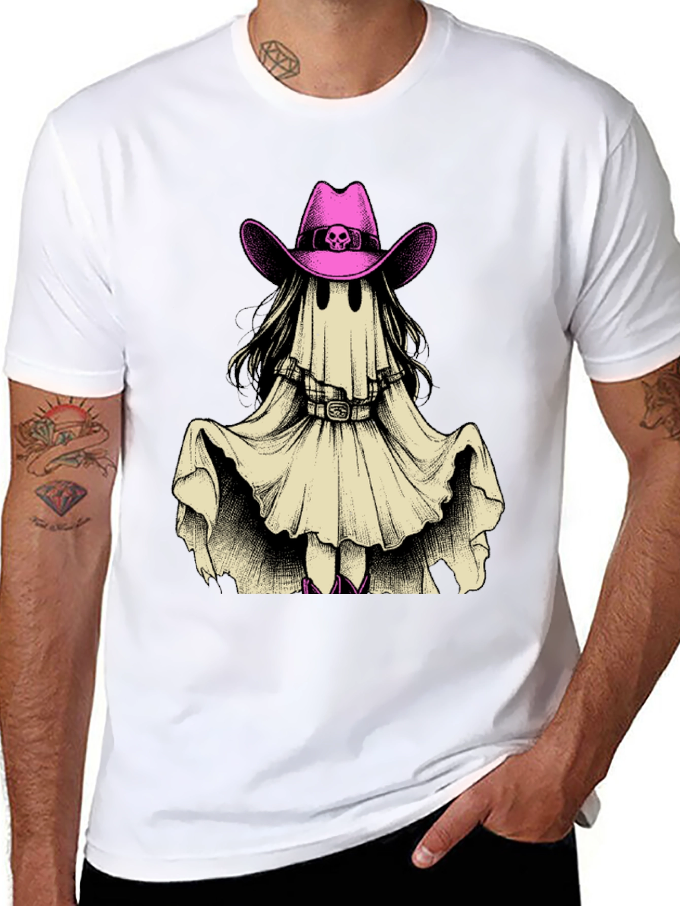 Ghost Cowboy Tee - Spooky Western Style