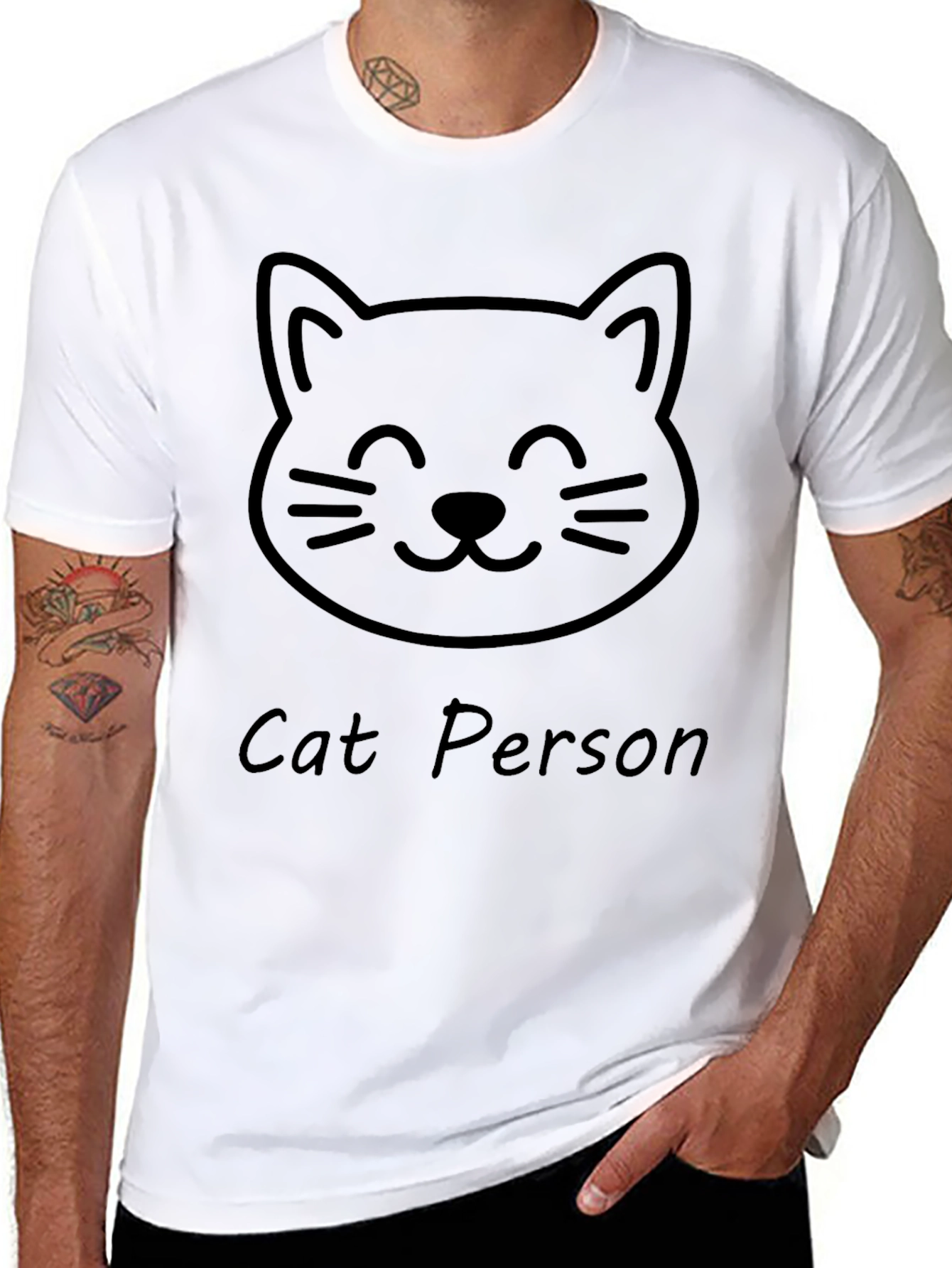 Cat Person Graphic Tee - Soft Cotton Casual Shirt