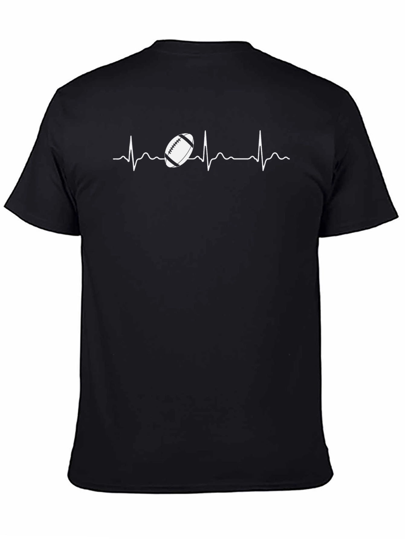 Football Heartbeat Graphic Tee - Black