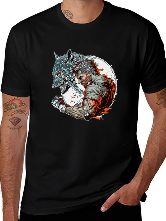 Wolfman Graphic Tee - Black Crew Neck