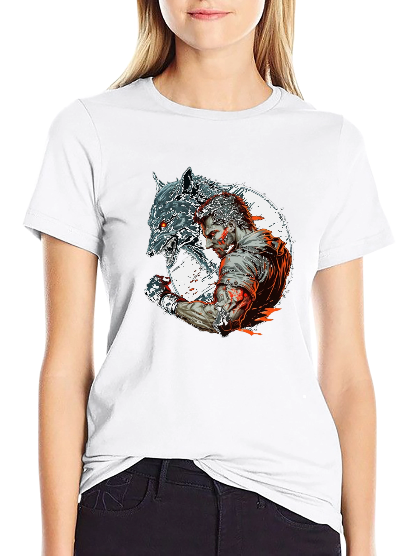Wolfman Graphic Tee - Black Crew Neck