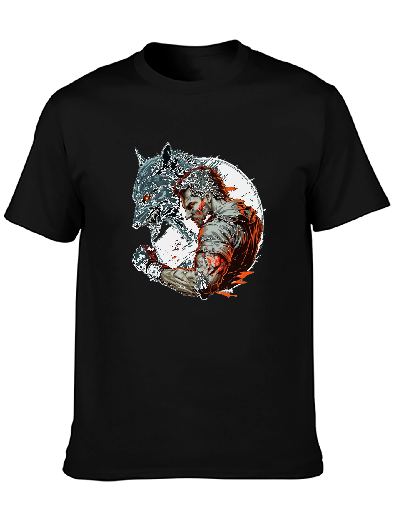 Wolfman Graphic Tee - Black Crew Neck