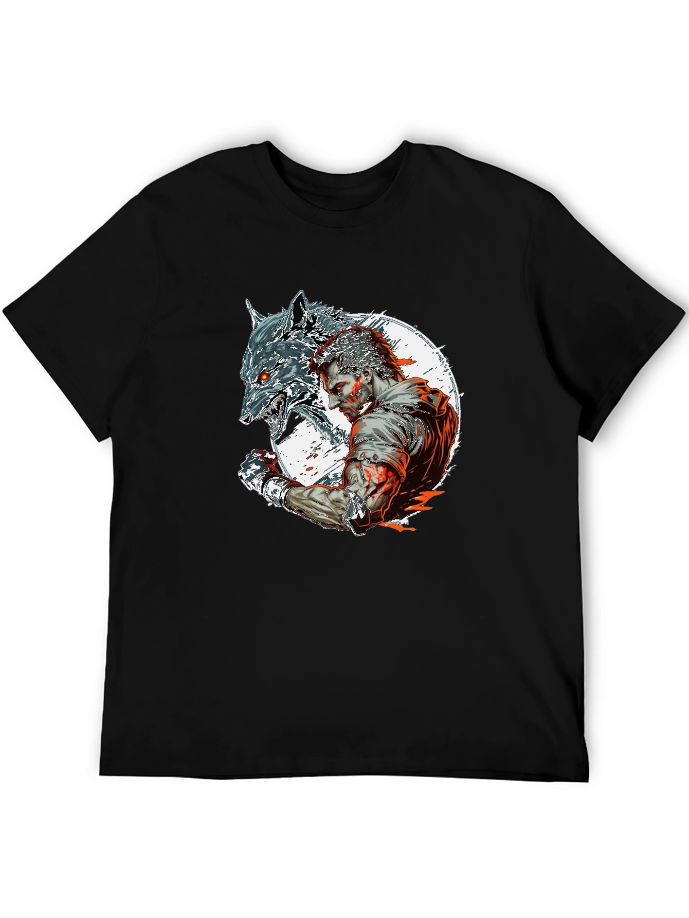Wolfman Graphic Tee - Black Crew Neck